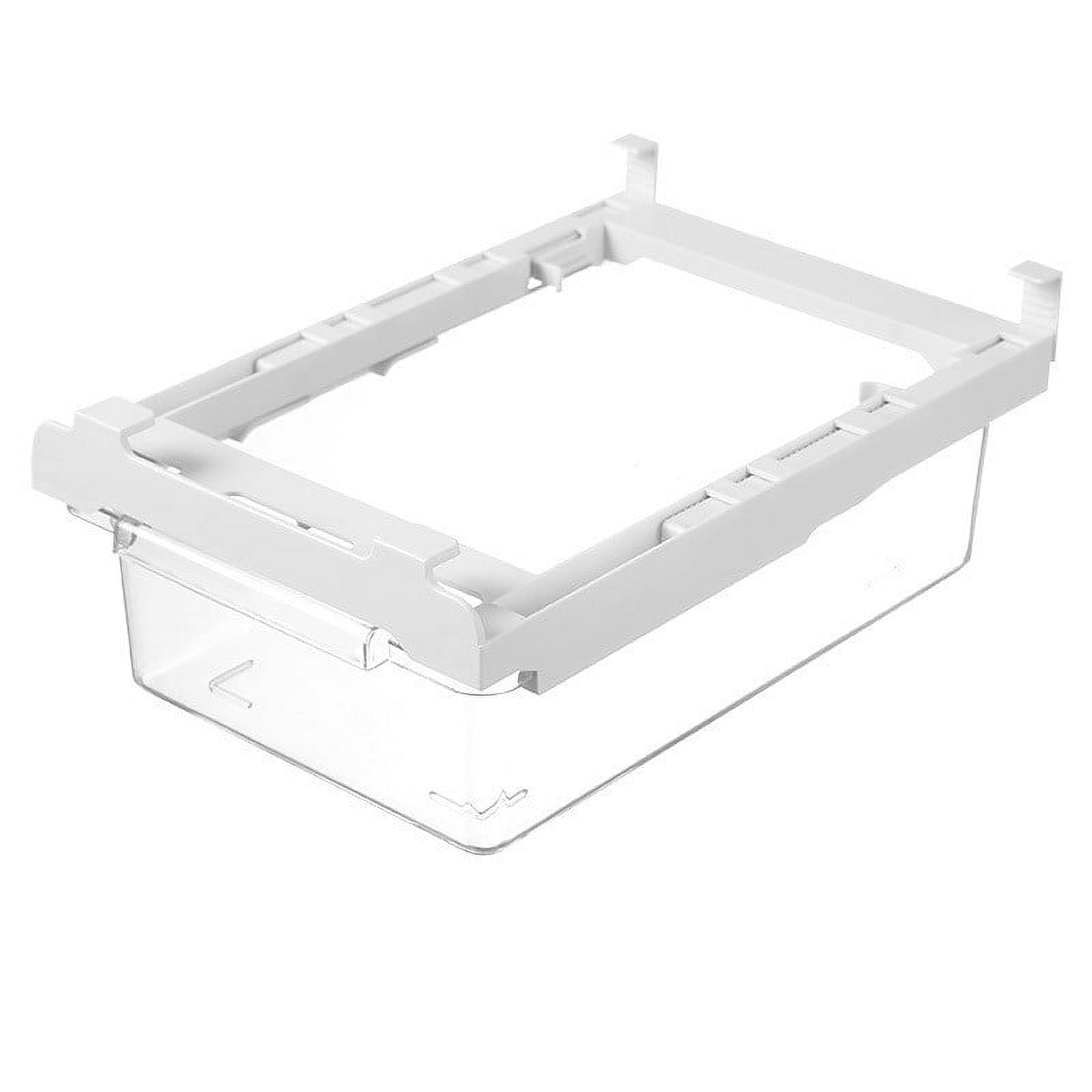 Refrigerator Pull Out Bin,Snap On Drawer Fridge Mate,Fridge Storage Box/Drawers/Rack, Refrigerator Bin Home Organizer for Fridge Shelf Thickness Under 0.6 - Image 2