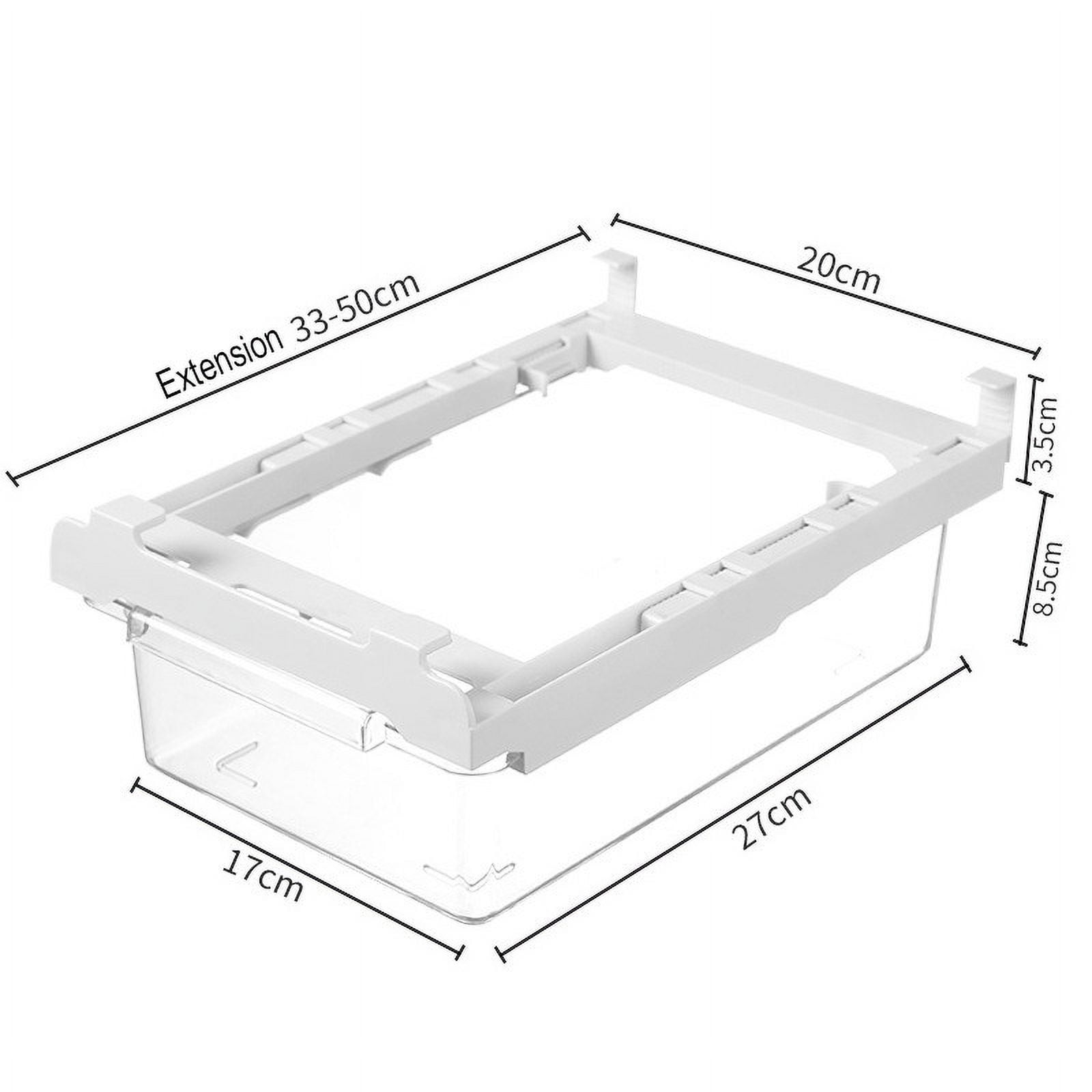 Refrigerator Pull Out Bin,Snap On Drawer Fridge Mate,Fridge Storage Box/Drawers/Rack, Refrigerator Bin Home Organizer for Fridge Shelf Thickness Under 0.6 - Image 3