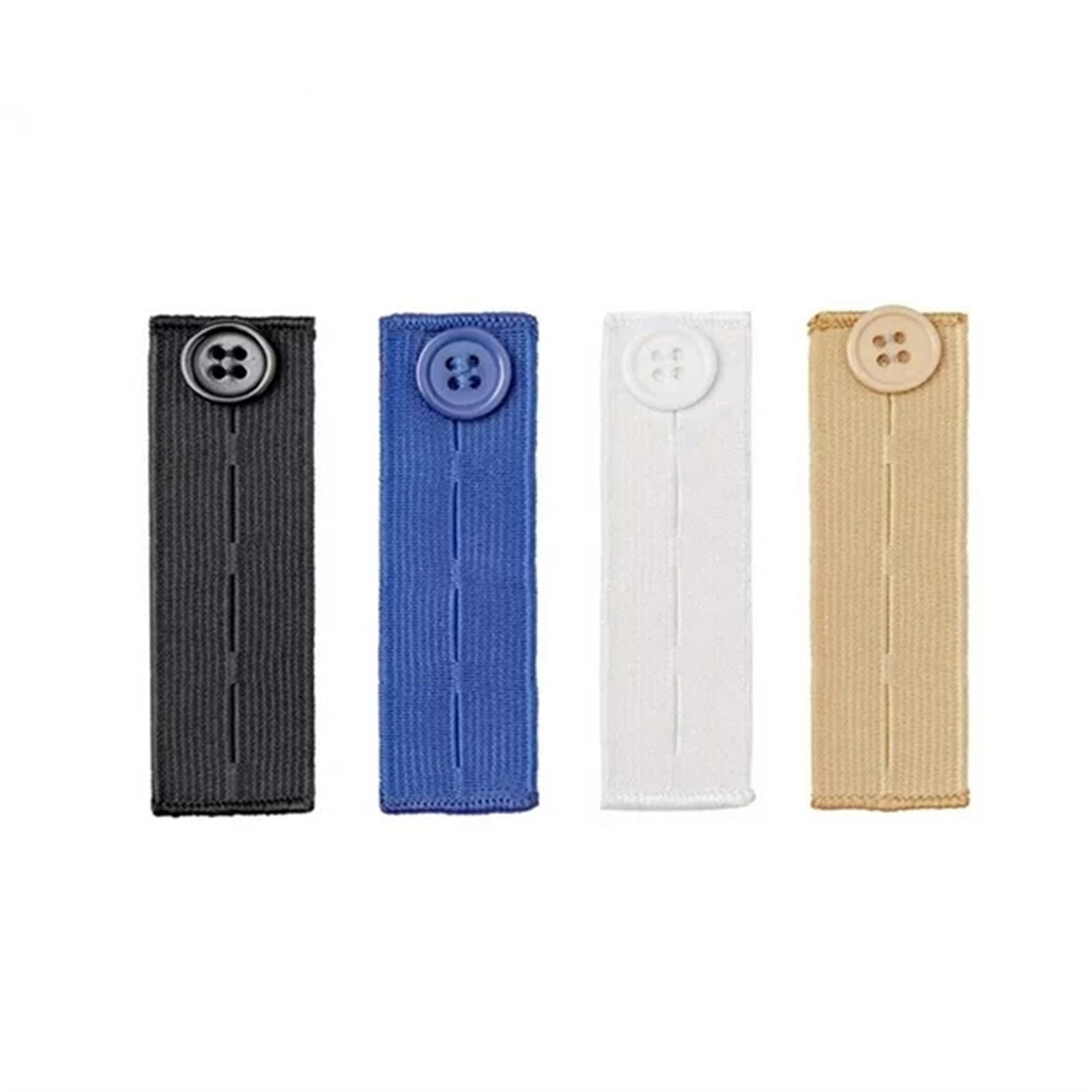 Adjustable Elastic Button Extender, 4 Pack Colour Elastic Button Extenders for Men and Women, Waist Extenders Waistband for Jeans Pants Trousers, 3.3x1.0 3.3
