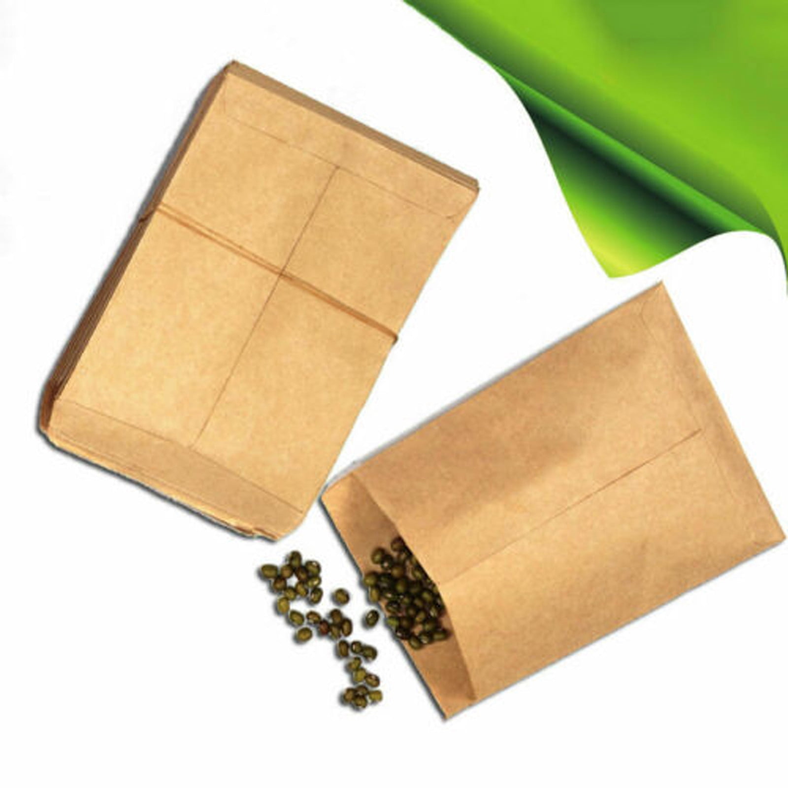 100 Pieces Seed Saving Envelopes Packets Resealable Self Adhesive Paper Envelopes,Kraft Paper Bags,Greaseproof Envelopes,for Flower Vegetable Seeds Storage,Snack, Cookie,Popcorn(Yellow) Yellow - Image 2