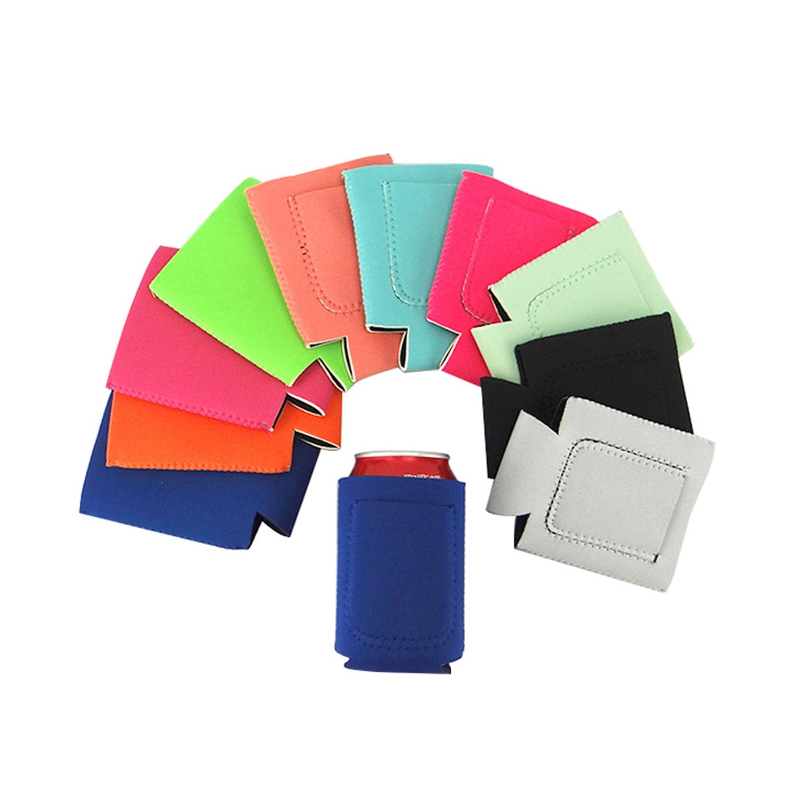 1 Pcs Blank Beer Can Coolers Sleeves,Can Covers Beer Keeps Beer Cold and Hands Warm,Bottle Sleeves Coolers Holder Non-slip nylon Can Coolier Sleeves,Open Bottom,2.75x5.11 in(Pink2) Z1-Yellow - Image 4
