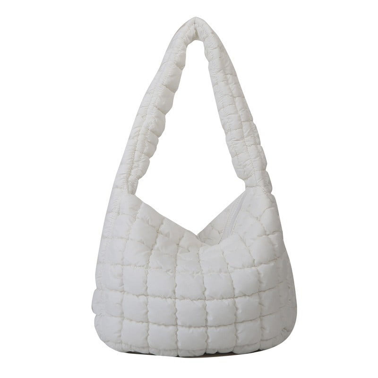 Puffer Tote Bag for Women, Quilted Crossbody Bubble Shoulder Bag, Soft Cloud Lightweight Puffy Handbag, Perfect for Vacation Travel and Daily Matching E - Image 1