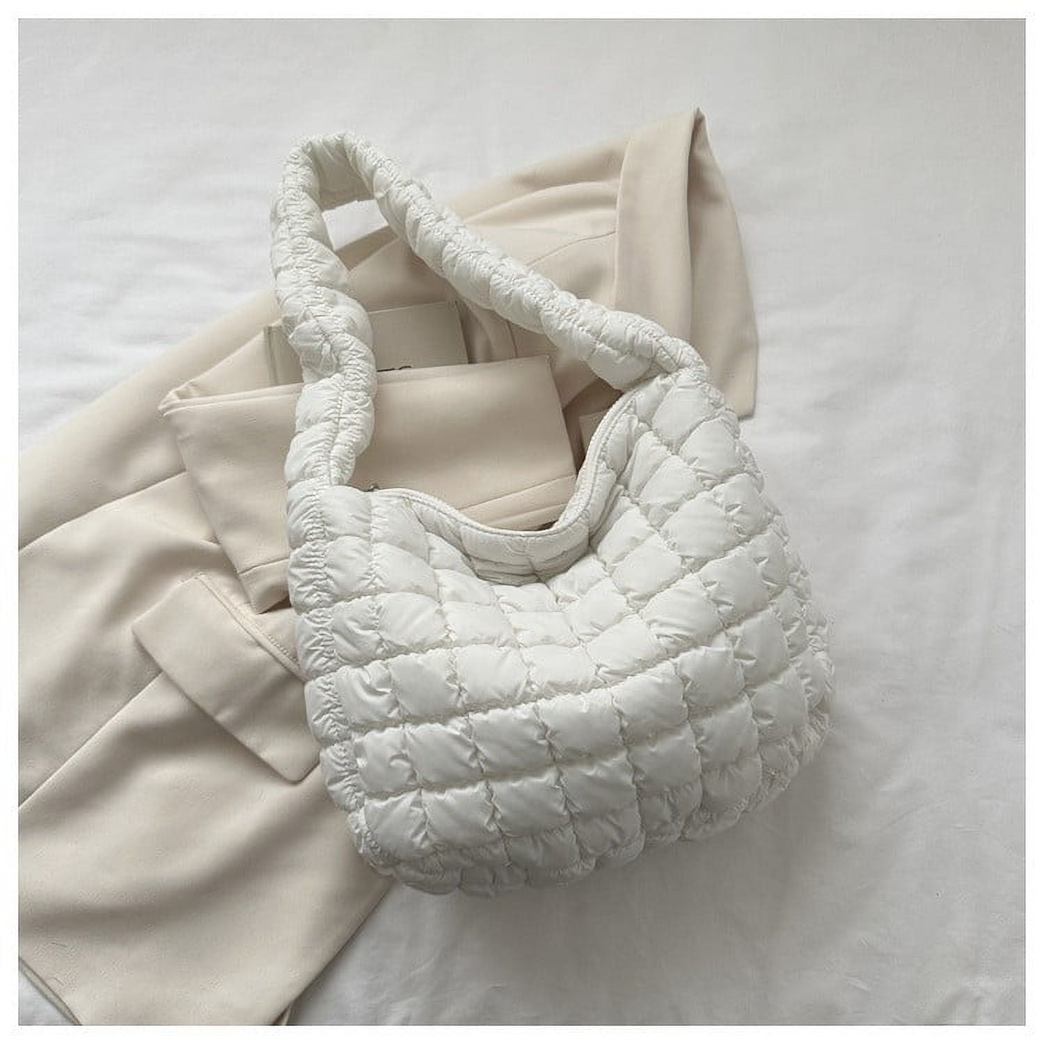 Puffer Tote Bag for Women, Quilted Crossbody Bubble Shoulder Bag, Soft Cloud Lightweight Puffy Handbag, Perfect for Vacation Travel and Daily Matching E - Image 4
