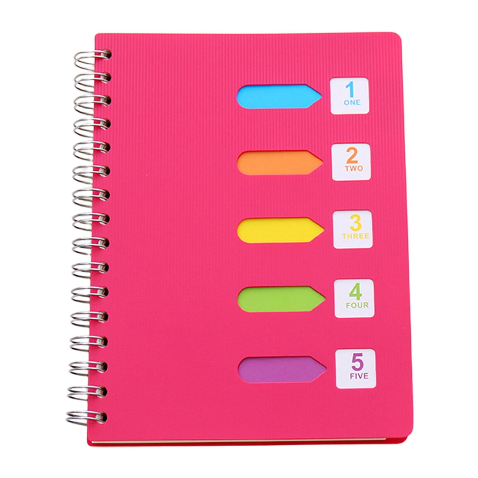 5 Subject Notebook College Ruled,Small Spiral Notebook 5x7 with Removable Divider Tabs, Lined Spiral Notebook for Women,220 Pages A5 Spiral Notebooks for Note Taking,Blue Hot Pink - Image 1