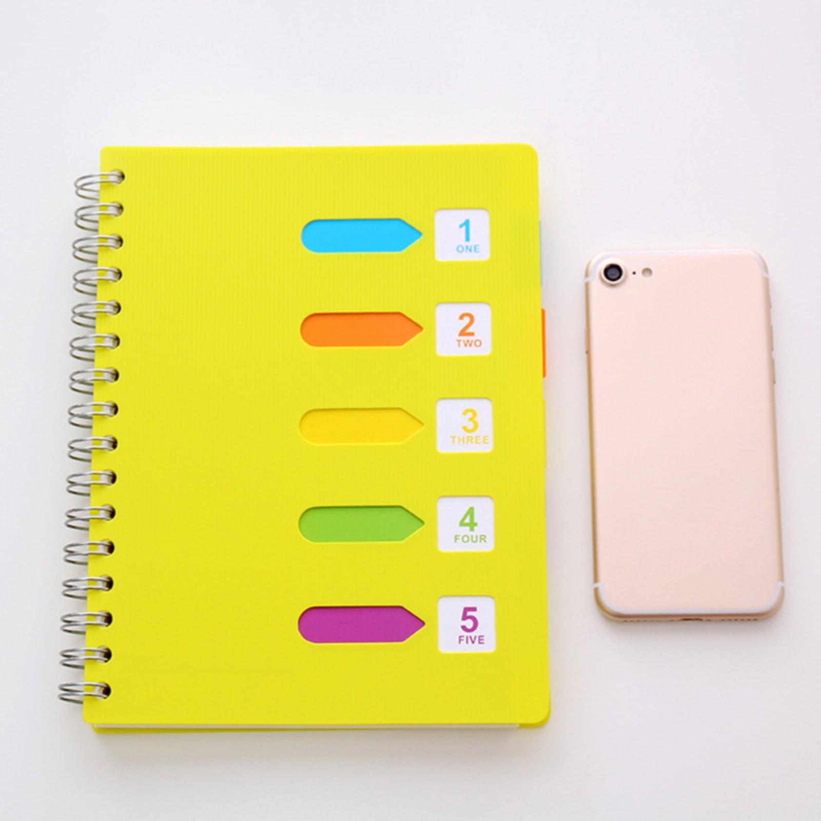 5 Subject Notebook College Ruled,Small Spiral Notebook 5x7 with Removable Divider Tabs, Lined Spiral Notebook for Women,220 Pages A5 Spiral Notebooks for Note Taking,Blue Hot Pink - Image 5