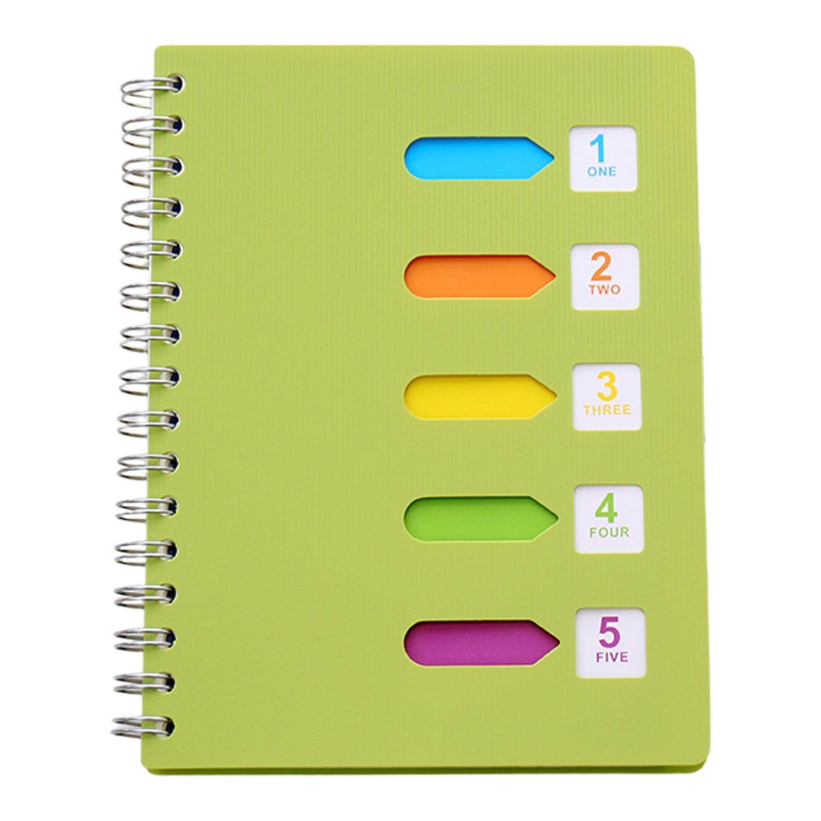 5 Subject Notebook College Ruled,Small Spiral Notebook 5x7 with Removable Divider Tabs, Lined Spiral Notebook for Women,220 Pages A5 Spiral Notebooks for Note Taking,Blue Light Green - Image 1