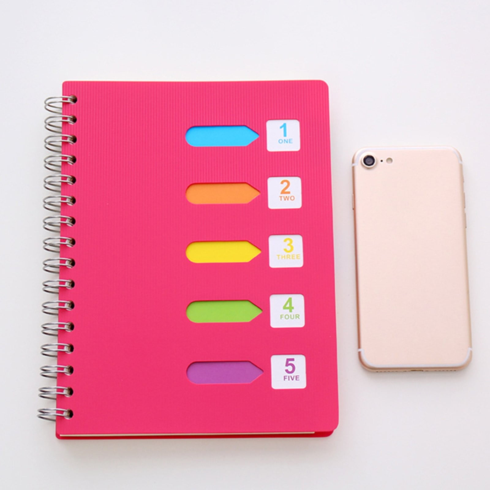 5 Subject Notebook College Ruled,Small Spiral Notebook 5x7 with Removable Divider Tabs, Lined Spiral Notebook for Women,220 Pages A5 Spiral Notebooks for Note Taking,Blue Light Green - Image 7