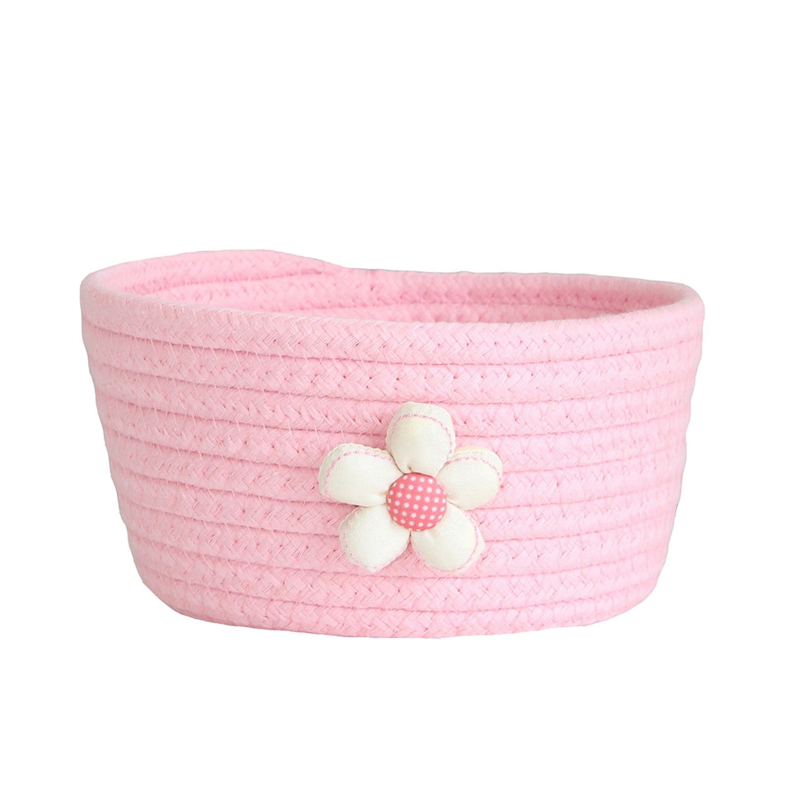 Small Woven Storage Baskets ,Cotton Rope Woven Rattan Baskets,Shelf Toy Basket,Closet Organizer Bins,Small Storage Baskets for OrganizingShallow Basket,Tiny Oval Shallow Baskets,6.3x3.15
