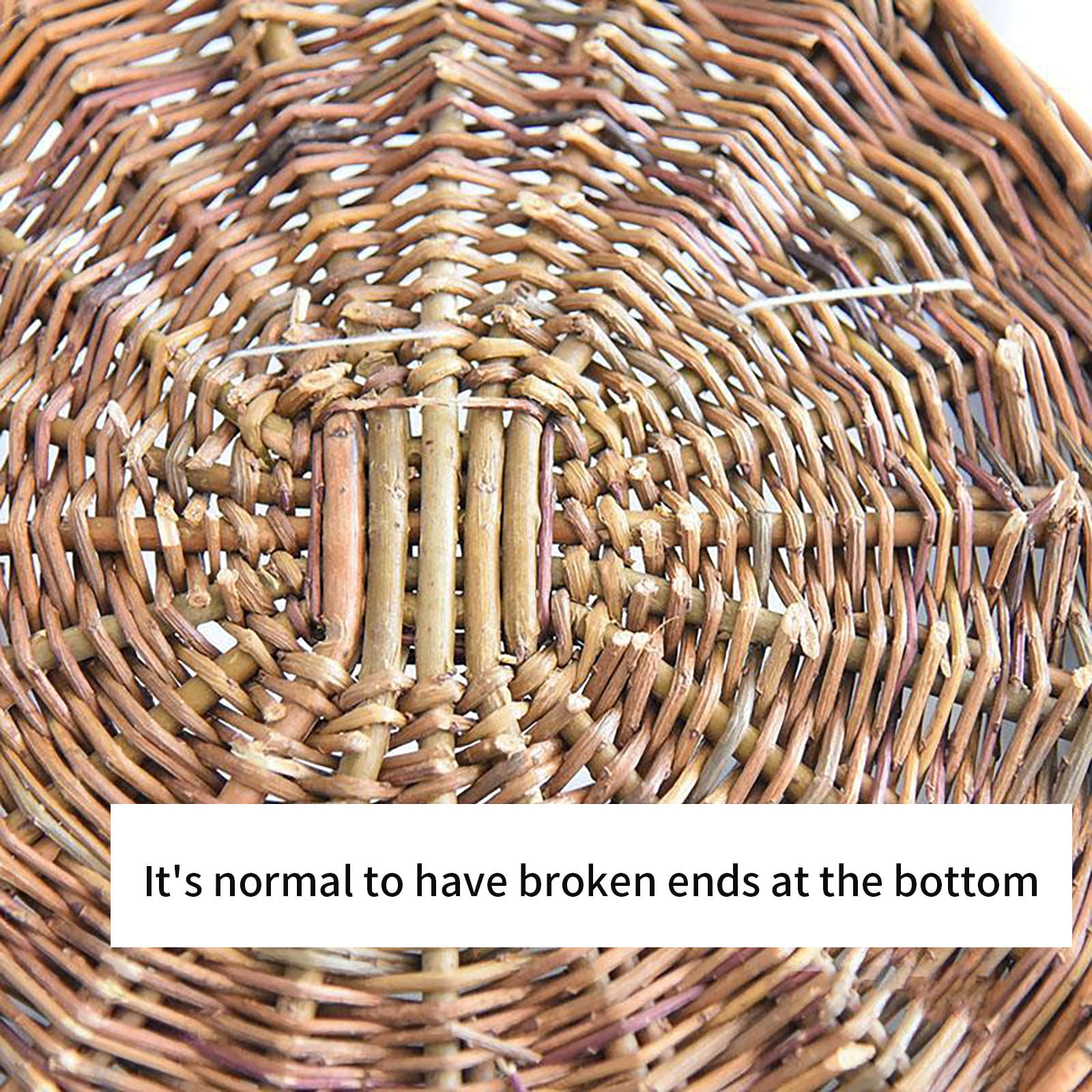 Wicker Storage Basket with Handles,Wall Pot Hanging Basket Storage Small Wicker Basket, Woven Handmade Basket Basket Flower Patio & Garden,Handwoven Craft,Leak Proof Lining,6.3x8.27' Beige - Image 8