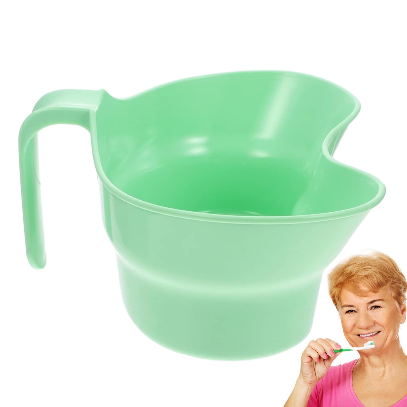 Plastic Basin Emesis Basin, 900ml Spit Cup, Plastic Bowl, Large Opening Puke Bucket with Hanging Handle for Elderly Bedridden Patients and Teeth Cleaning - Image 1