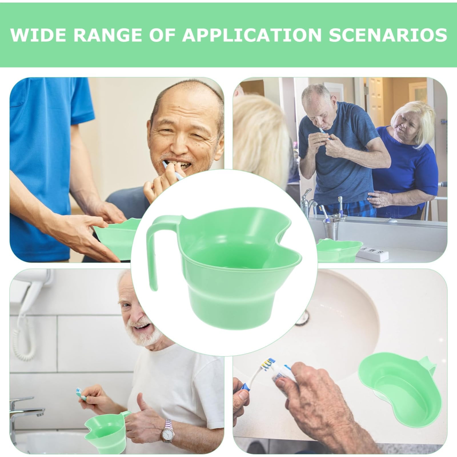 Plastic Basin Emesis Basin, 900ml Spit Cup, Plastic Bowl, Large Opening Puke Bucket with Hanging Handle for Elderly Bedridden Patients and Teeth Cleaning - Image 4