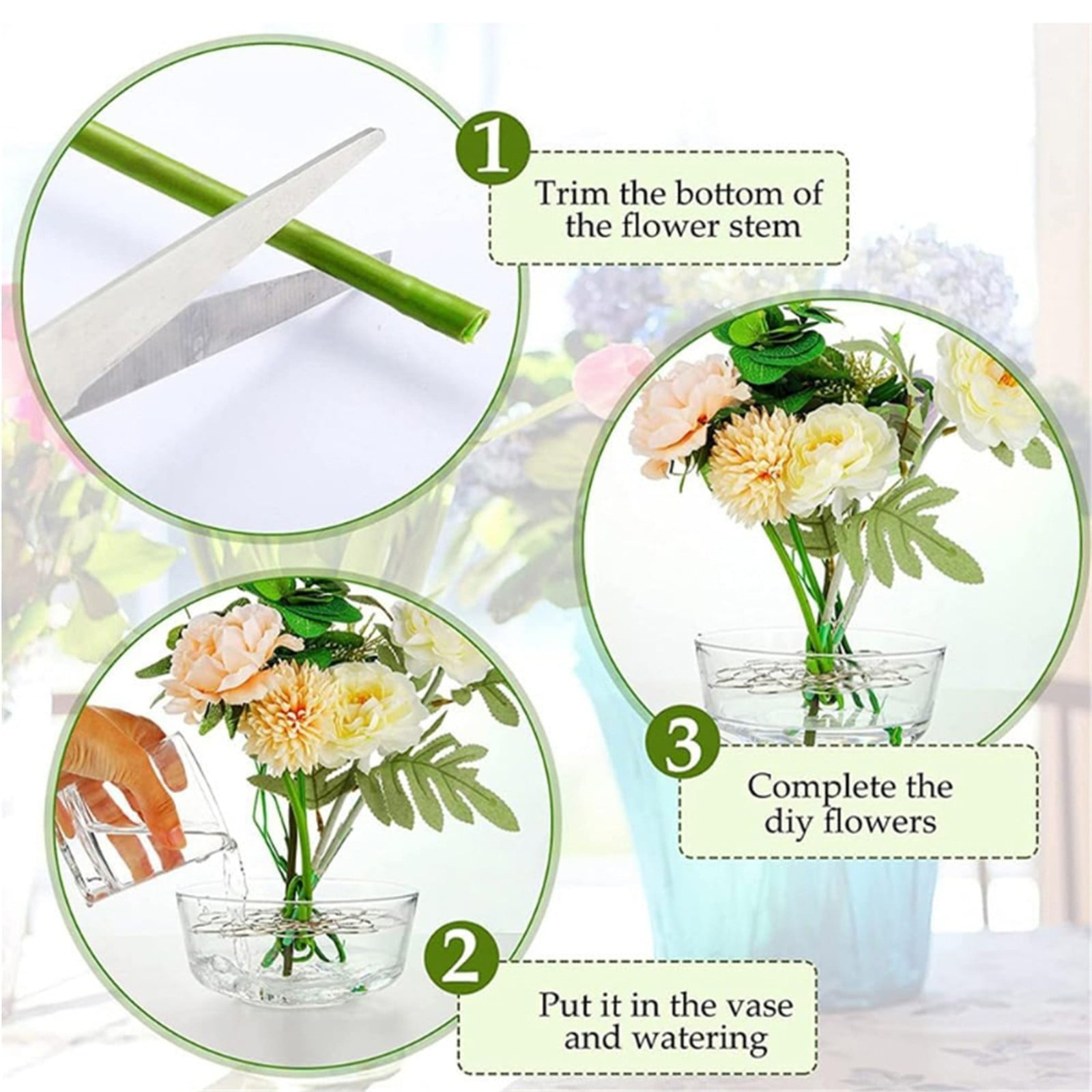 Stainless Steel Flower Arranger Frog, Wire Flower Arrangement Holder, Round Floral Lid Organizer Grid Tool, for Floral Plant Vase Stems Bouquets Fixation, Gold, 4 Inches 5