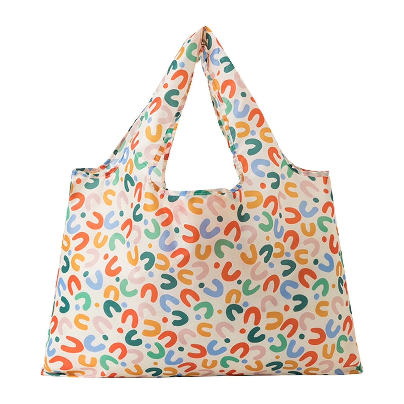 2025 New Foldable Shopping Bag,Women Reusable Tote for Groceries,Washable Shopping Long Handles Fold-Up Pouch Heavy Duty Bulk,Lightweight Eco-Friendly Compact Bag for Travel Market Daily Use Storage E - Image 2