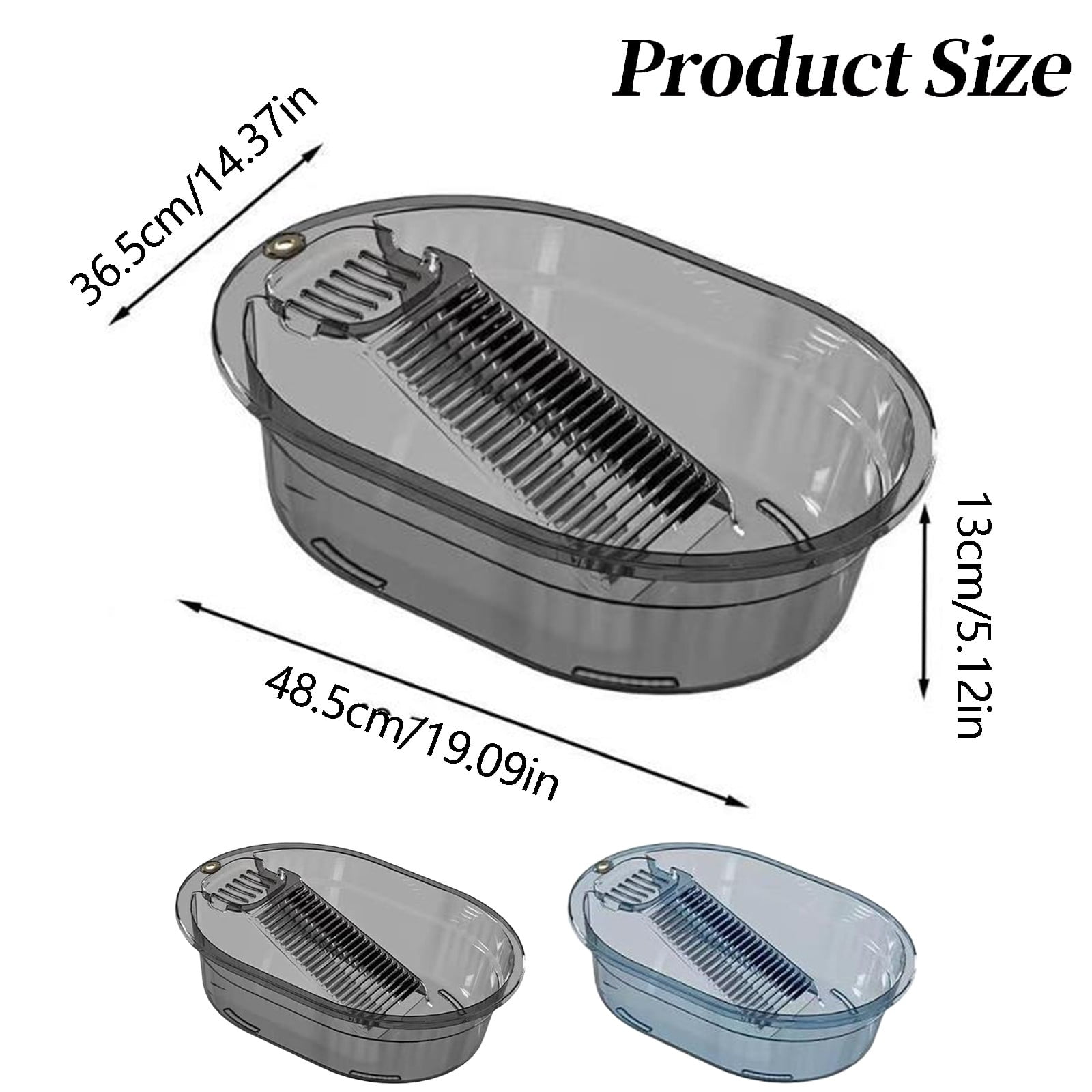 Portable Washboard, All-in-One Laundry Basin Set, Heavy-Duty Wash Board for Hand Washing Clothes, Built-in Scrub Surface, Drain Plug for Camping, RV, Emergency Use, Grey, 19.09x14.37x5.12 19.09x14.37x5.12 Gray - Image 3