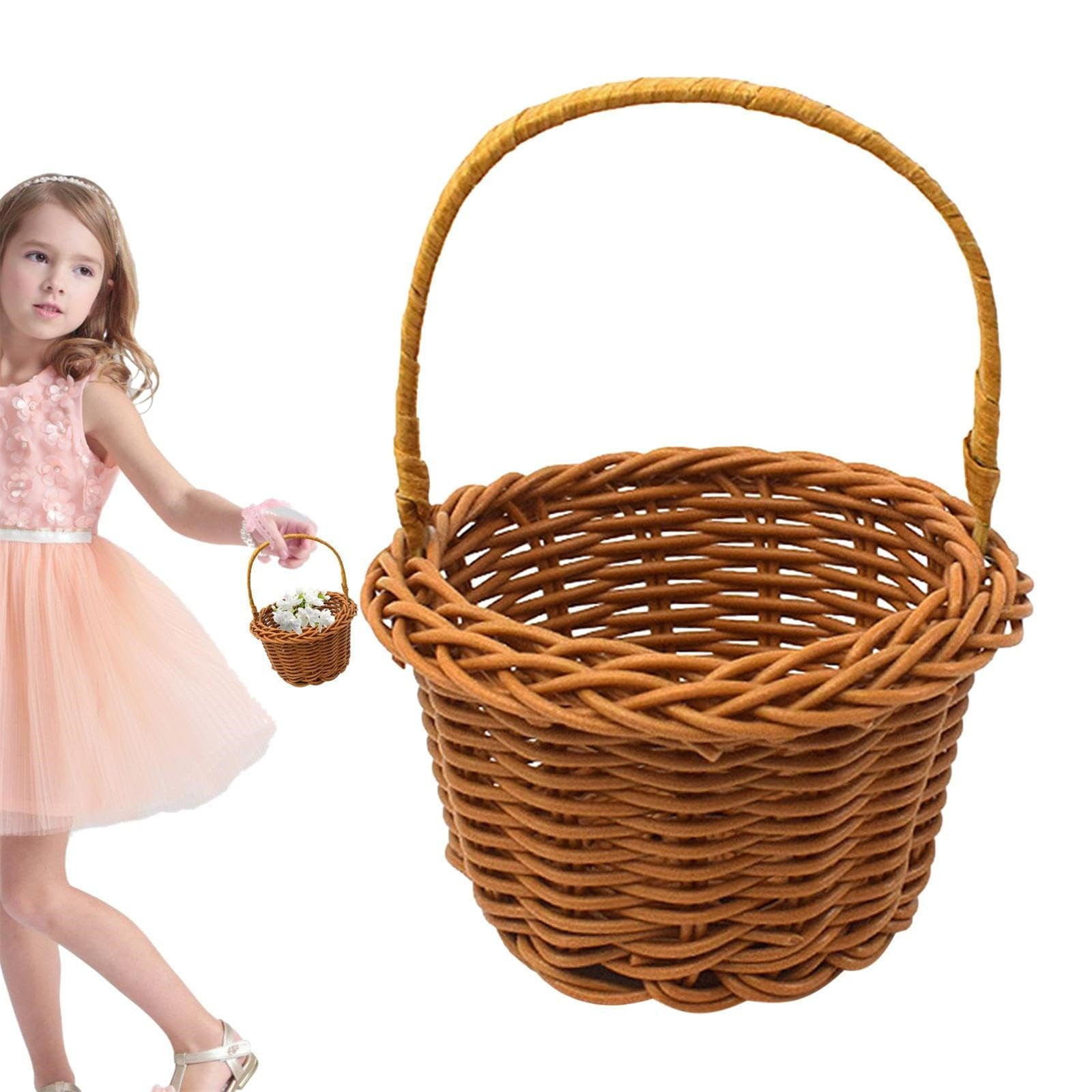 1 Piece Mini Small Wicker Basket,Wedding Flower Basket,3.14x1.96x5.51