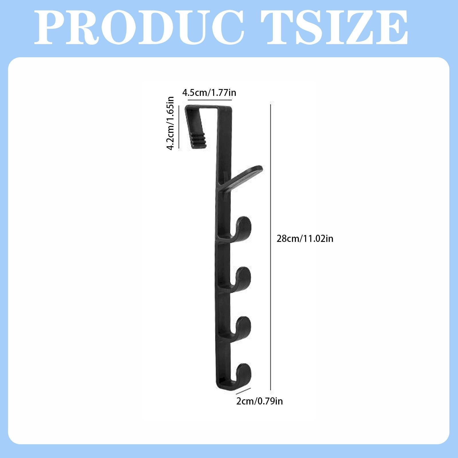 Over The Door Organizer Hooks, 5 Layers Heavy Duty Hats Hanger, Purse Organizer Vertical Hanging Coat Organizer Rack for Backpack Towel and Hangers (Black/1Pcs) 11.02x0.79x1.77 11.02