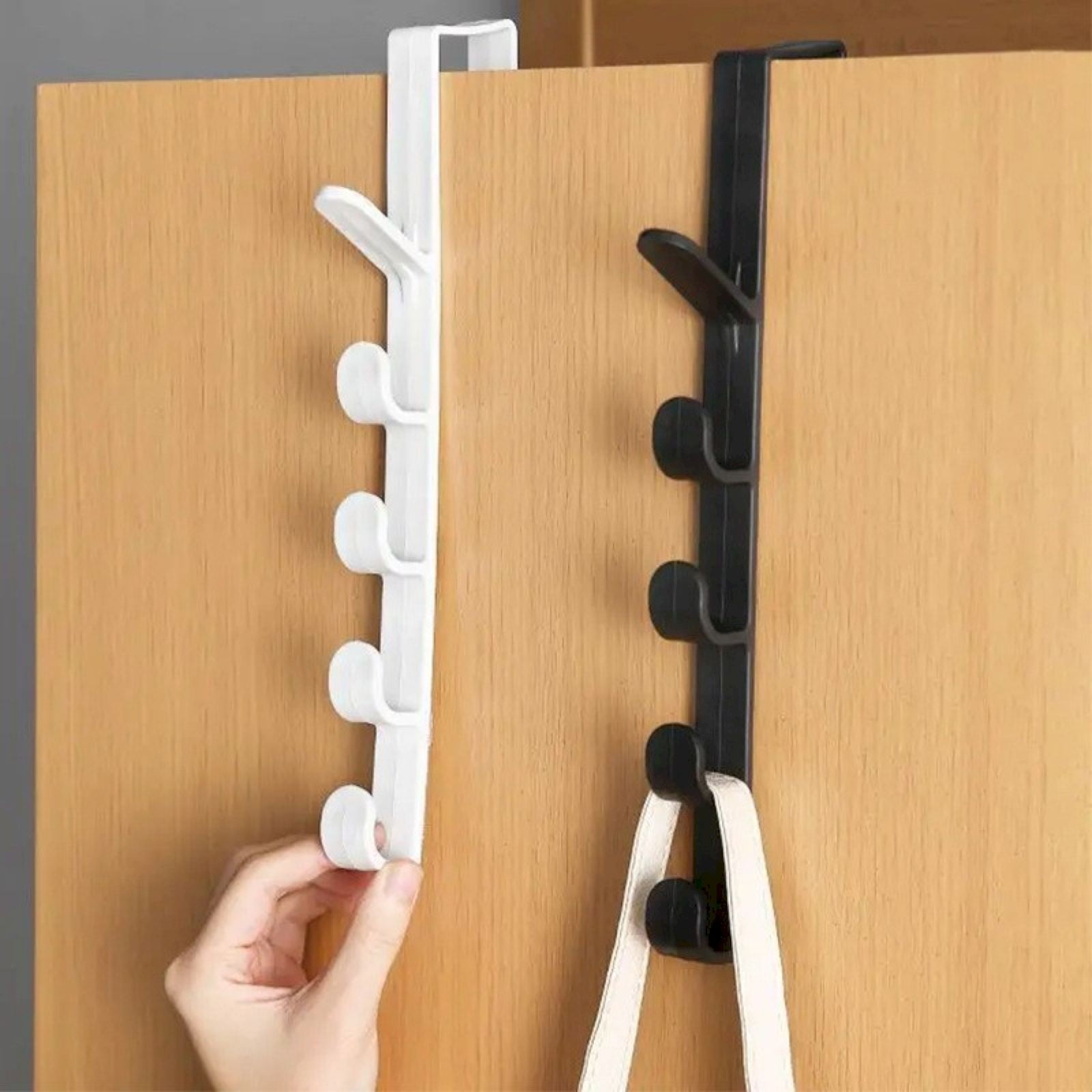 Over The Door Organizer Hooks, 5 Layers Heavy Duty Hats Hanger, Purse Organizer Vertical Hanging Coat Organizer Rack for Backpack Towel and Hangers (Black/1Pcs) 11.02x0.79x1.77 11.02
