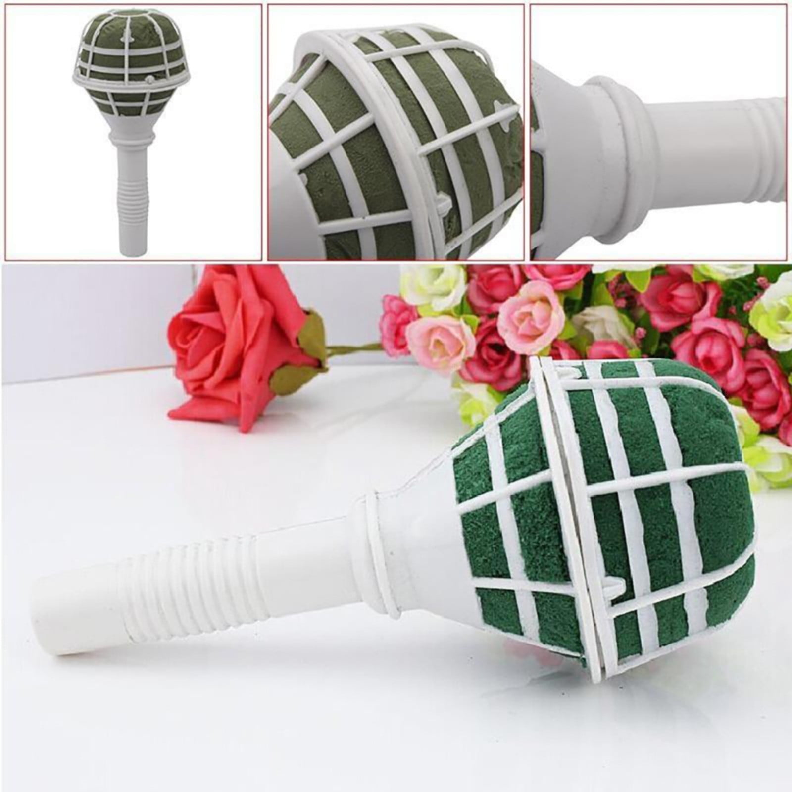 Bouquet Holder, DIY Wedding Foam Bouquet Handle Bridal Floral Fresh Artificial Flower Holder Decoration for Fresh And Artificial Flower, 1 Pcs, 3.34x7.08 3.34