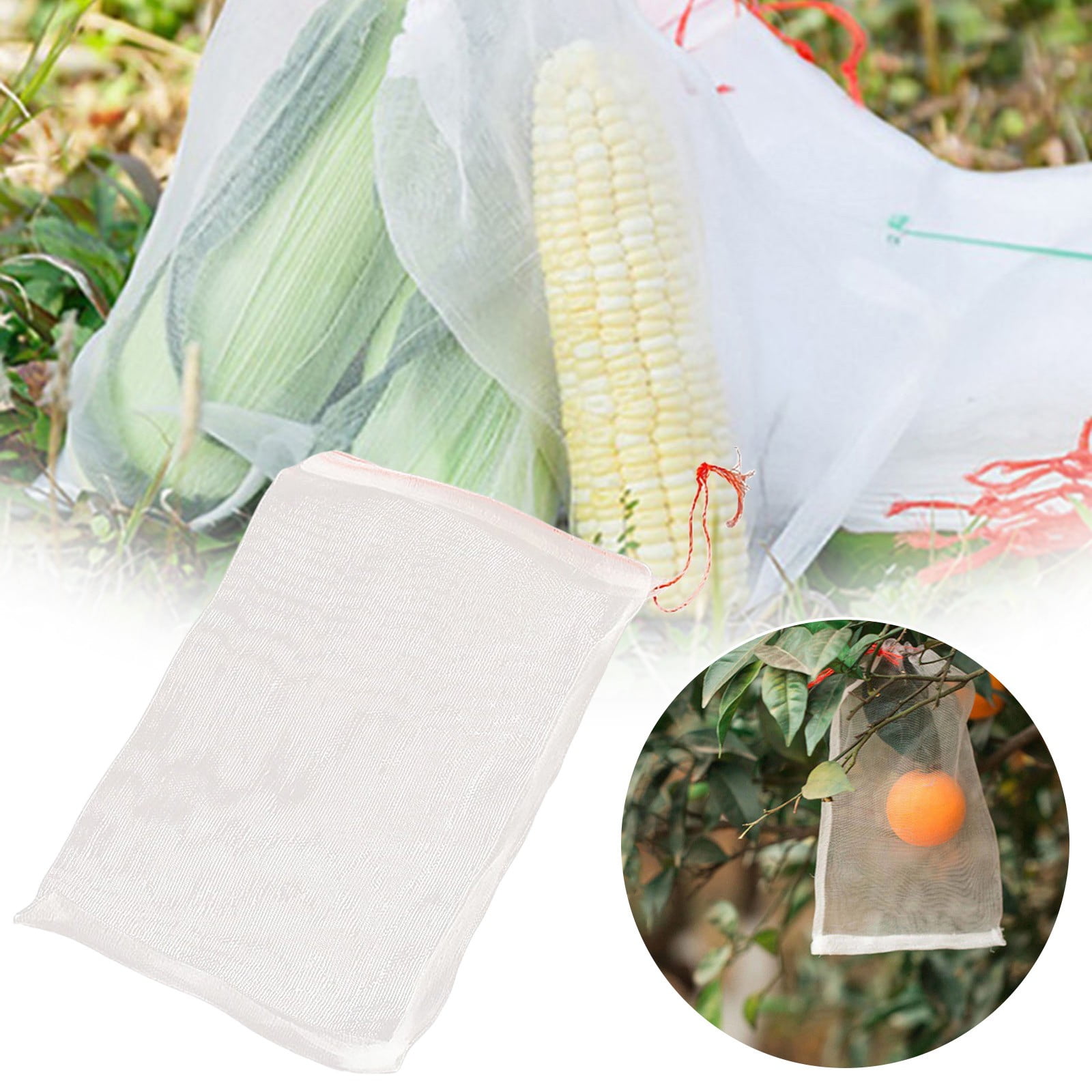 Fruit Protection Bags, Fruit Netting Bags for Fruit Trees Fruit Cover Mesh Bag with Drawstring, Netting Barrier Bags for Protecting Fruit and Vegetables, 1 Pcs, 3.93x5.9 3.93