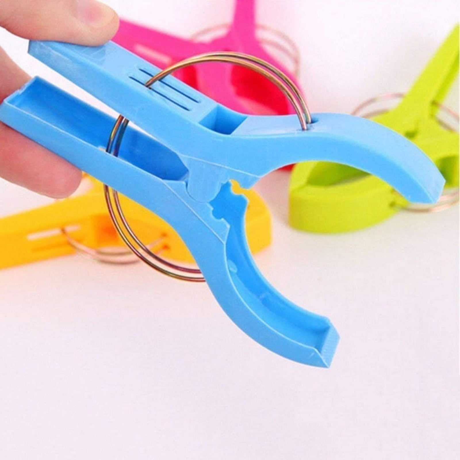 Beach Towel Clips, Colour Beach Clips, Towel Clips for Beach Chairs Cruise, Heavy Duty Clothes Pins-Keep Your Towel from Blowing Away, Beach Accessories for Vacation, Set of 4, 3.34x4.72 3.34