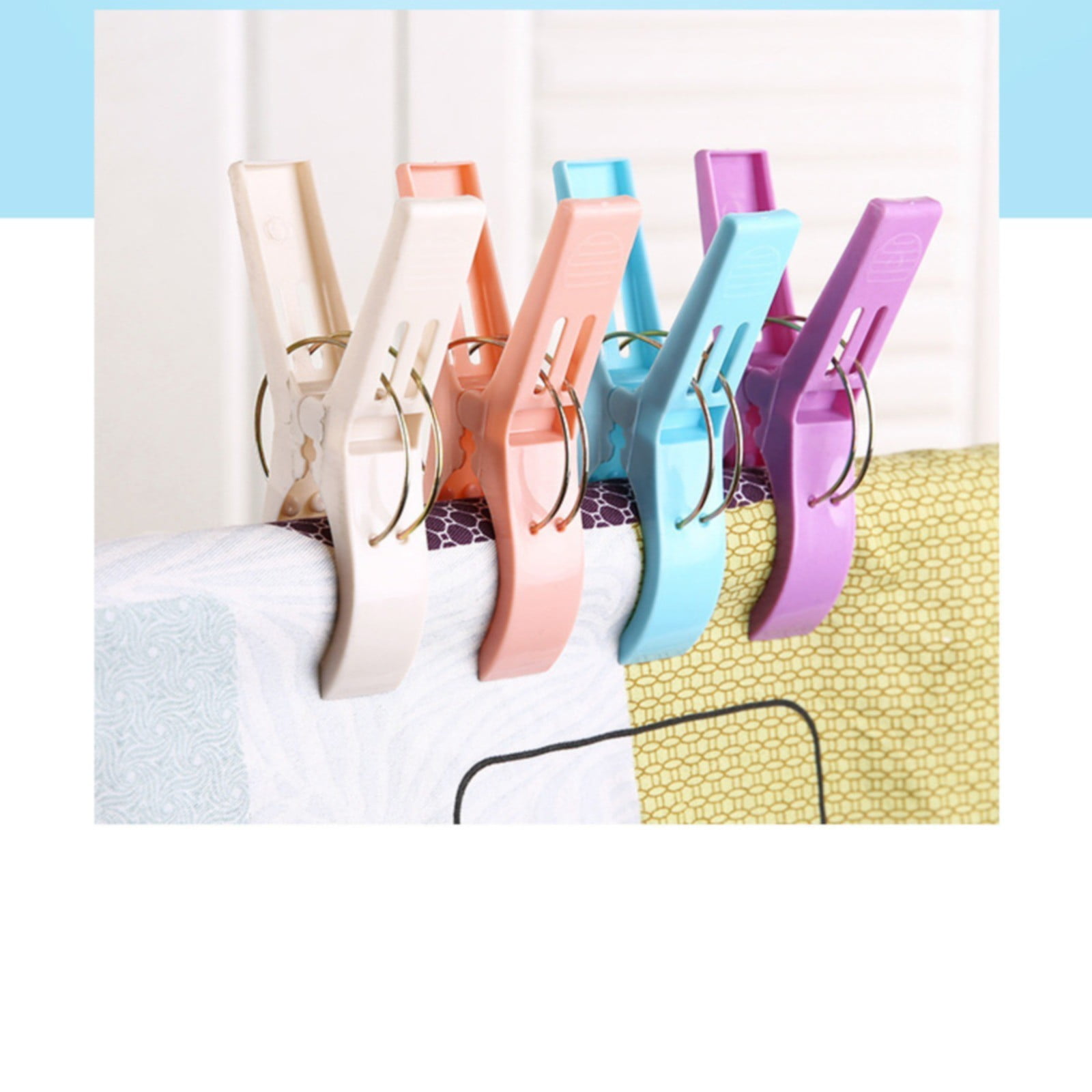 Beach Towel Clips, Colour Beach Clips, Towel Clips for Beach Chairs Cruise, Heavy Duty Clothes Pins-Keep Your Towel from Blowing Away, Beach Accessories for Vacation, Set of 4, 3.34x4.72 3.34