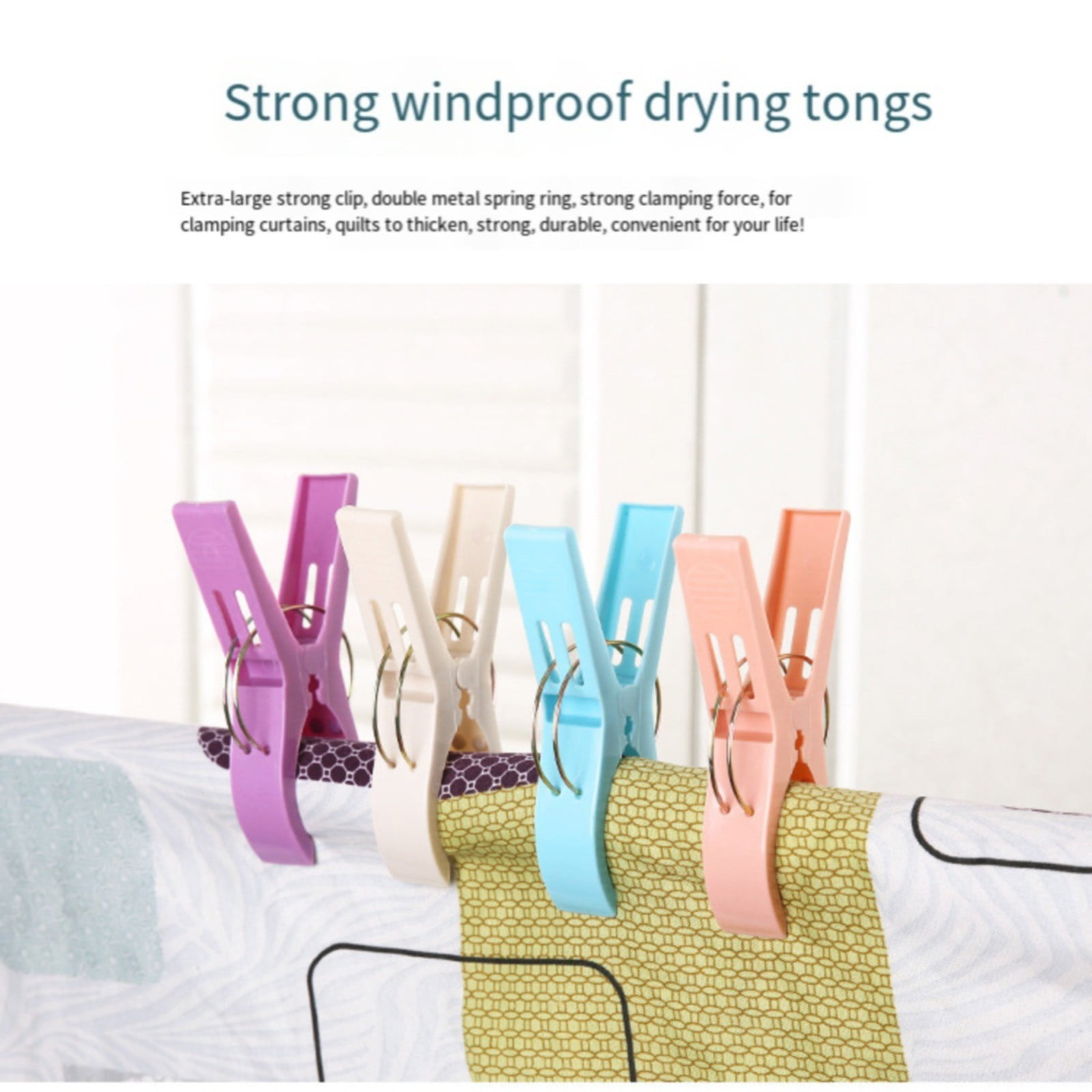 Beach Towel Clips, Colour Beach Clips, Towel Clips for Beach Chairs Cruise, Heavy Duty Clothes Pins-Keep Your Towel from Blowing Away, Beach Accessories for Vacation, Set of 4, 3.34x4.72 3.34