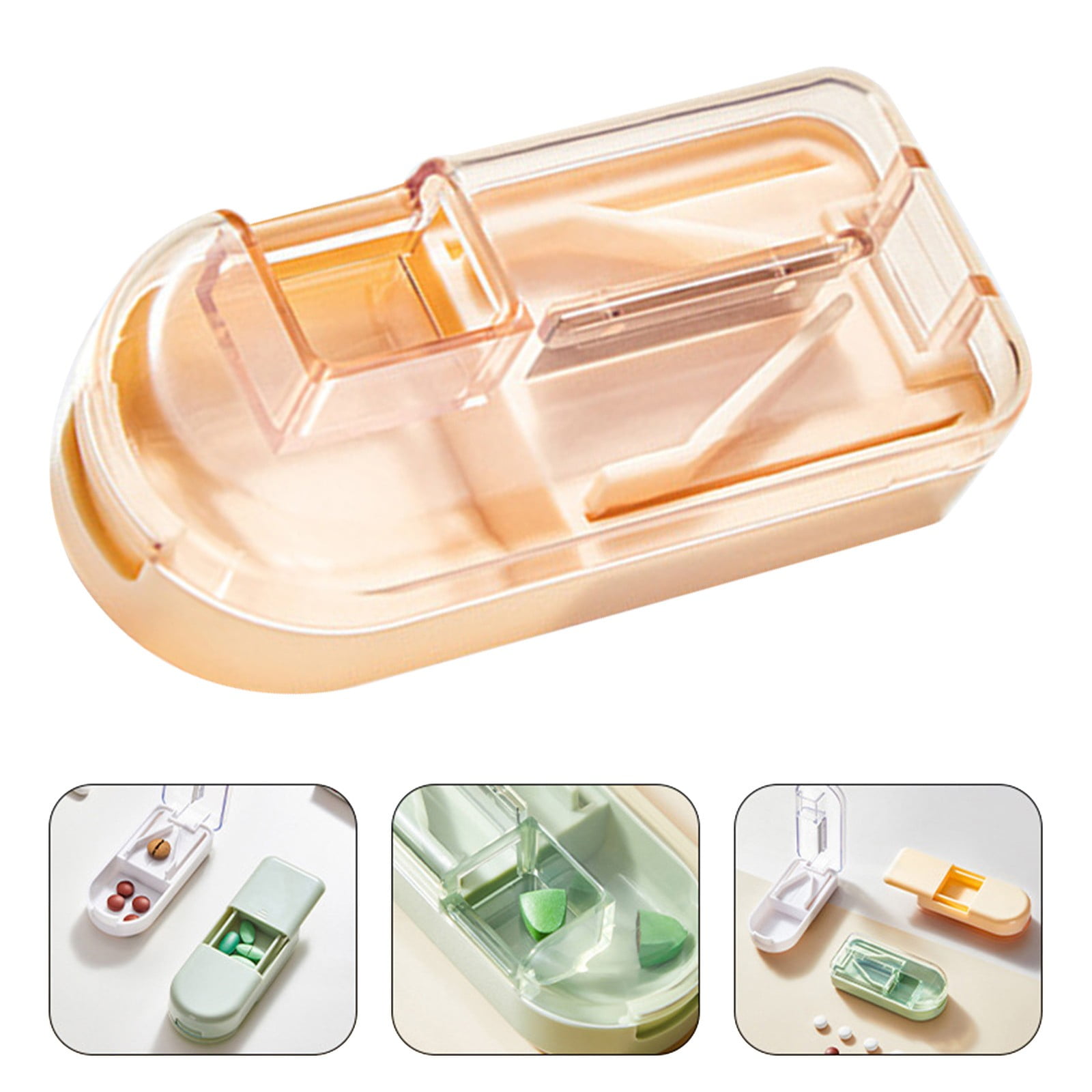 3-in-1 Pill Crusher and Pill Cutter with Storage Compartment for Tablets, Pill Grinder Fine Powder, Pill Cutter Splitter for Small or Large Pills, 1.57x2.36 3.23