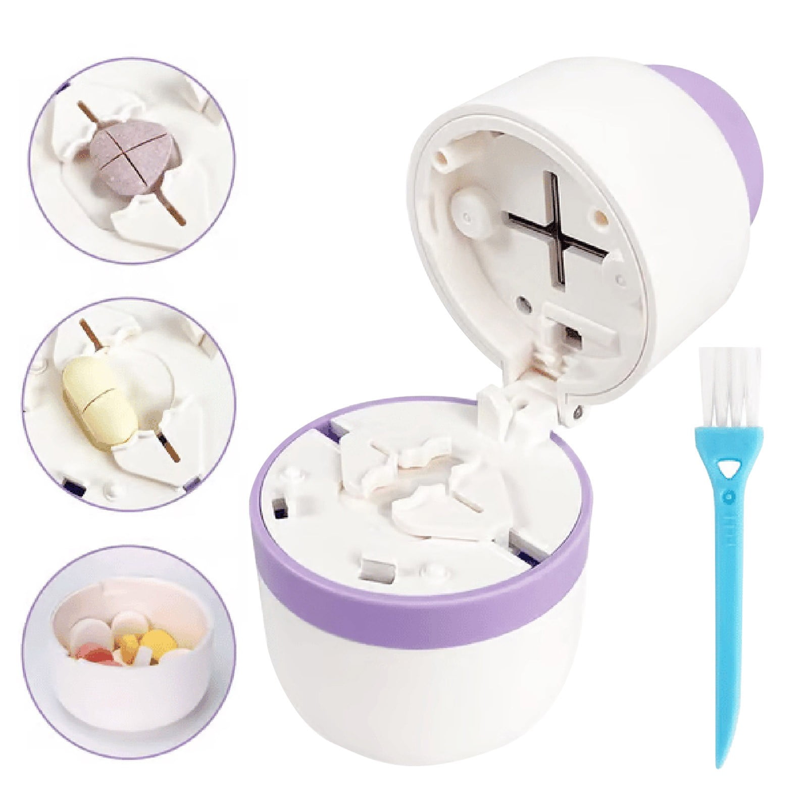 3-in-1 Pill Crusher and Pill Cutter with Storage Compartment for Tablets, Pill Grinder Fine Powder, Pill Cutter Splitter for Small or Large Pills, 1.57x2.36 2.0