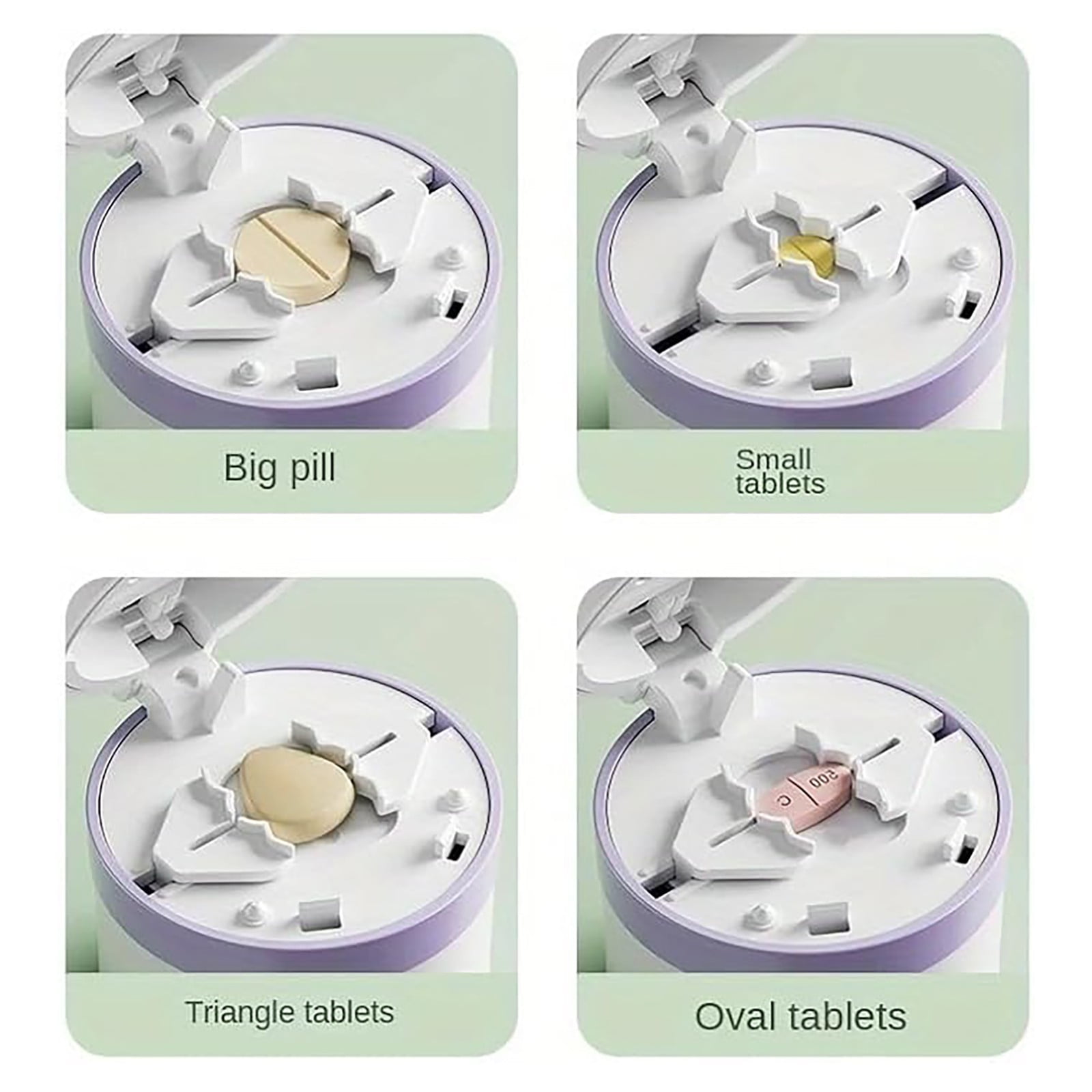 3-in-1 Pill Crusher and Pill Cutter with Storage Compartment for Tablets, Pill Grinder Fine Powder, Pill Cutter Splitter for Small or Large Pills, 1.57x2.36 2.0