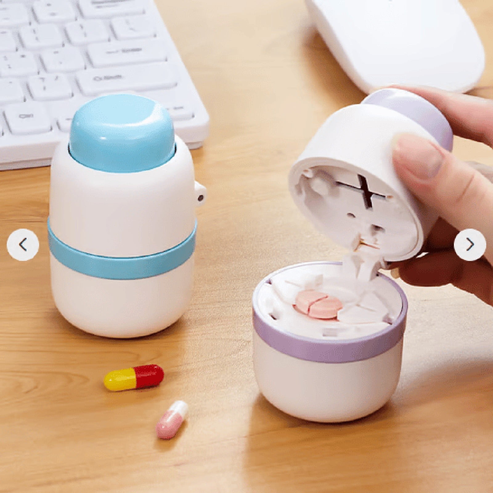 3-in-1 Pill Crusher and Pill Cutter with Storage Compartment for Tablets, Pill Grinder Fine Powder, Pill Cutter Splitter for Small or Large Pills, 1.57x2.36 2.0