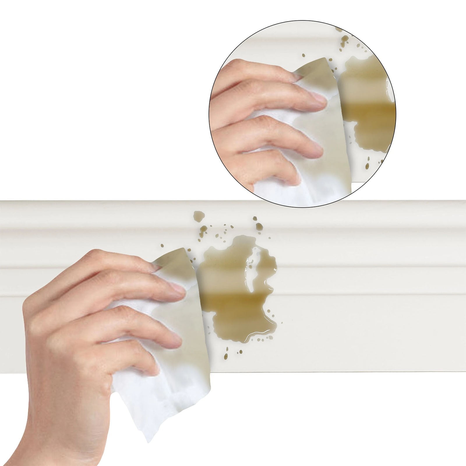 Flexible Wall Base Moulding Trim, Peel and Stick Rubber Baseboard Molding, 3.86 Inch x 16.4 Feet Self-Adhesive Vinyl Wall Base Cove Base (Creamy White) 3.86 Inch x 16.4 Feet White - Image 4