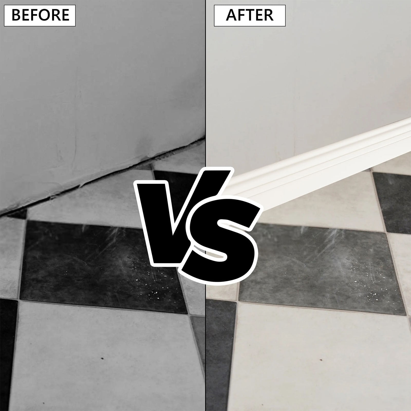 Flexible Wall Base Moulding Trim, Peel and Stick Rubber Baseboard Molding, 3.86 Inch x 16.4 Feet Self-Adhesive Vinyl Wall Base Cove Base (Creamy White) 3.86 Inch x 16.4 Feet White - Image 6