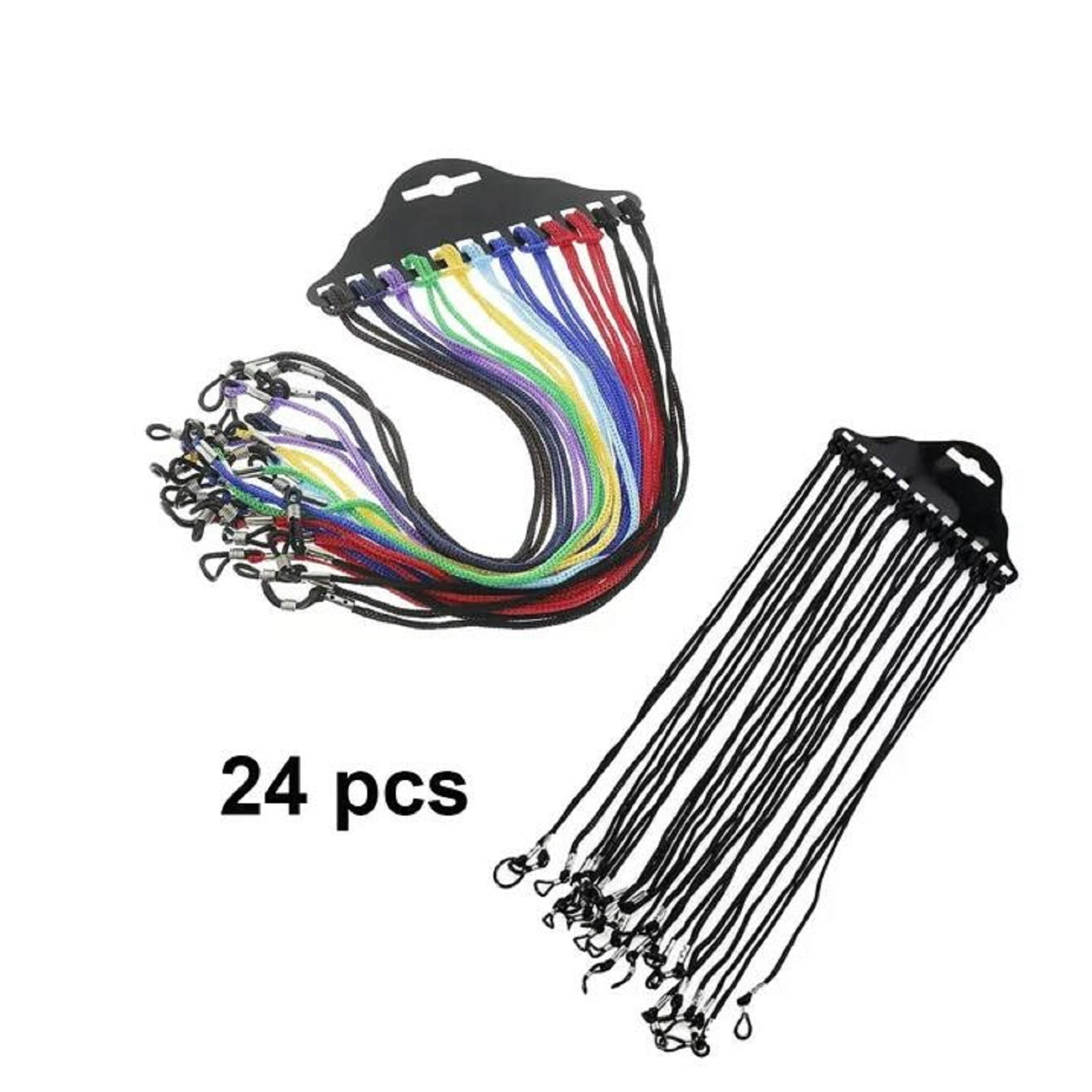 Glasses Strap 12 pcs,Eyeglasses Strap Holder,Eye Glasses String Holder, Glasses Neck Lanyard Cord,Strap Holders Glasses Straps Non Slip Eyewear Retainers Eyeglasses Chain Necklace,Colorful Black - Image 2