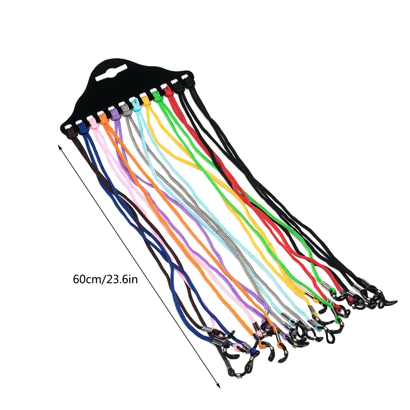 Glasses Strap 12 pcs,Eyeglasses Strap Holder,Eye Glasses String Holder, Glasses Neck Lanyard Cord,Strap Holders Glasses Straps Non Slip Eyewear Retainers Eyeglasses Chain Necklace,Colorful Black - Image 3