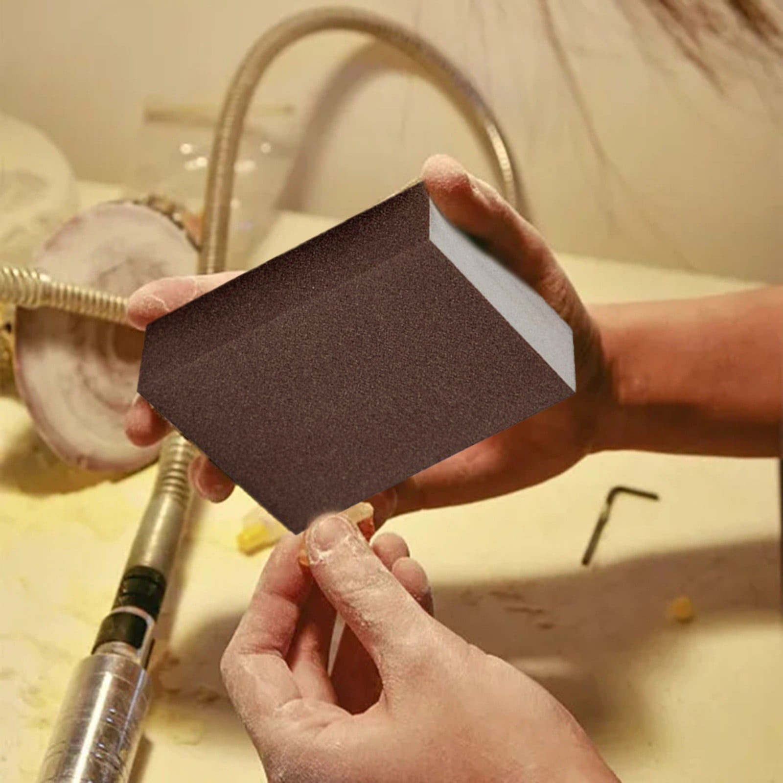Sanding Sponge Sanding Blocks Assortment, Sand Paper for Wood Furniture, Sander Pads, Washable And Reusable Sanding Polishing Sponge Sandpaper for Drywall Metal Glasses Repair,120 Grit 60 Grit - Image 6