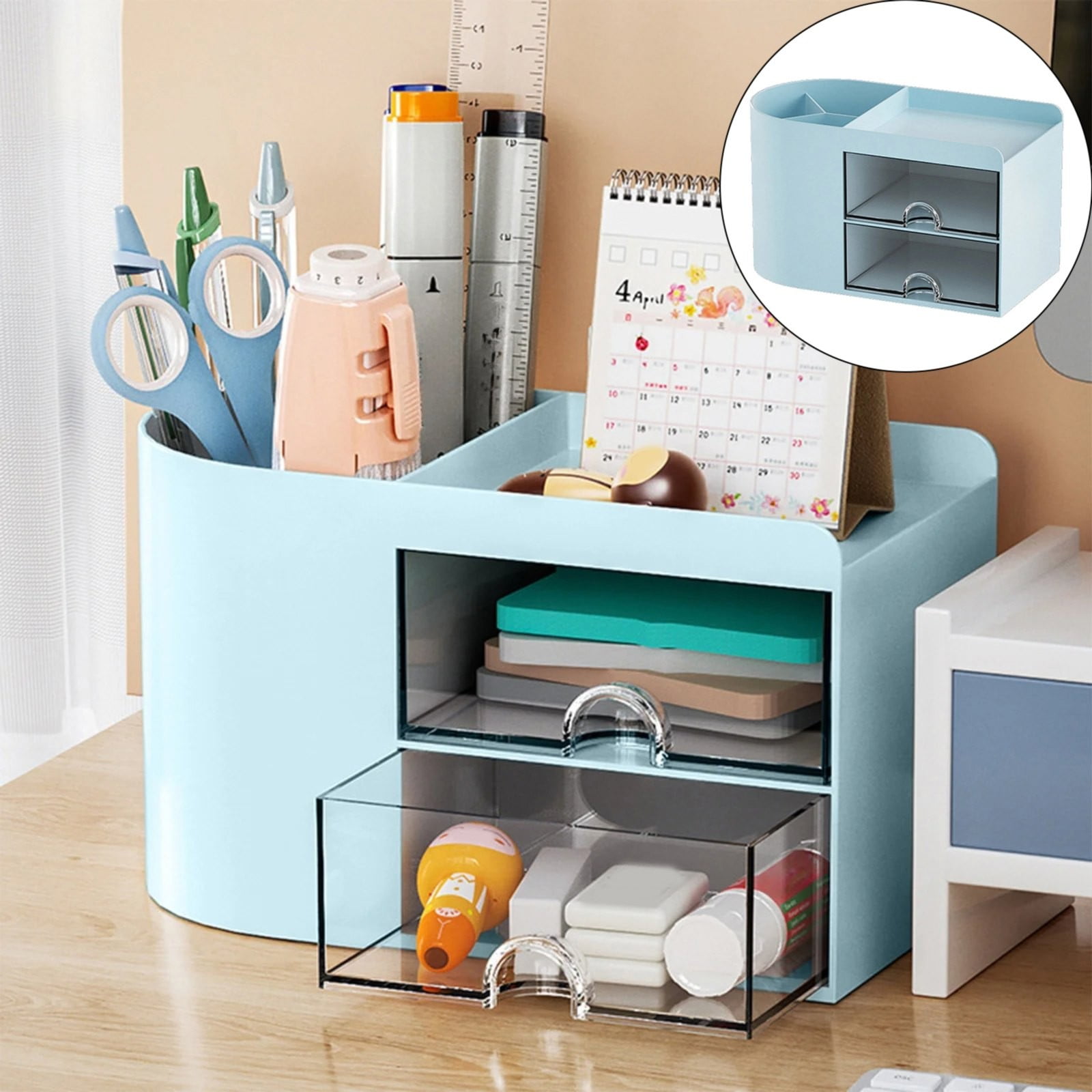 Rectangular Empty torage Box, Plastic Pencil Case, Clear Storage Container for Pencil,Crayon,Sticker,Cosmetics, 1 Pcs, 5.24x2.44x0.98 7.08x3.74x4.13 White - Image 2