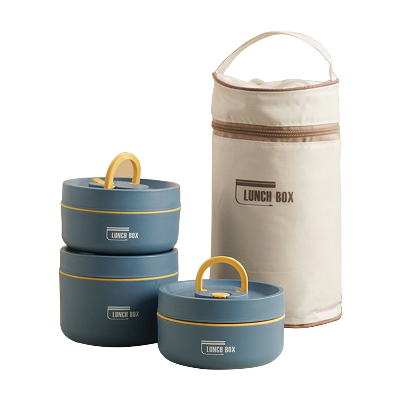 Home Portable Insulated Bento Lunch Box Set for Adult, 4Sizes Vacuum lunch box, to Keep Food Warm or Cool, Thermal Food Containers for Fruits and Sauces, Durable and Leak-Proof(Brown,4.5x4.5x3.6