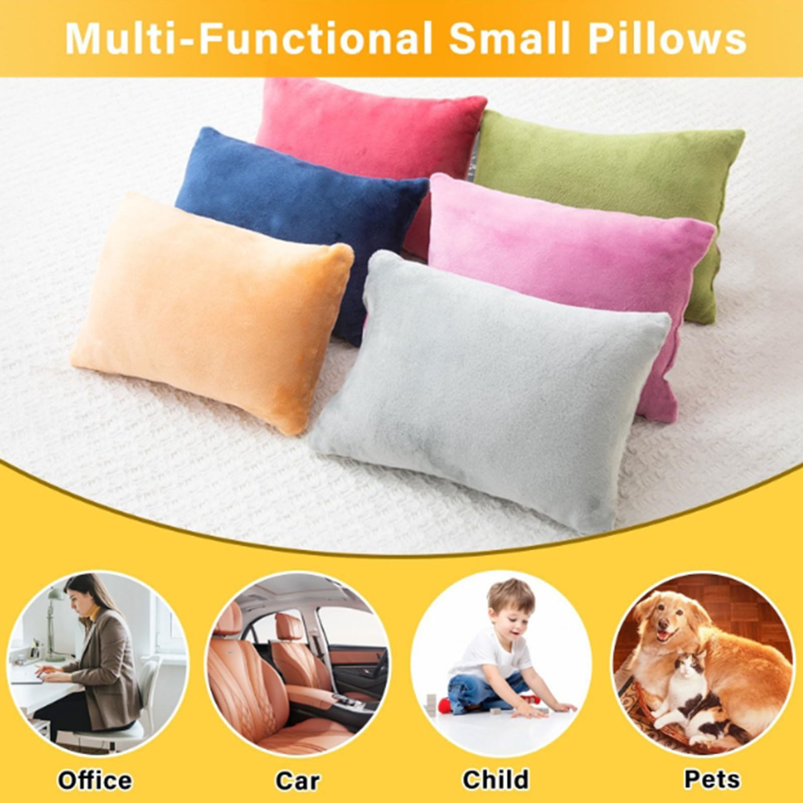 2 Pack Small Pillow, Cooling Memory Foam Mini Pillow 11 X 7 Inches for Sleeping, Travel, Nap and Neck, Knee, Lumbar Support, Tiny Pillow Cushion for Pet, Dogs 11