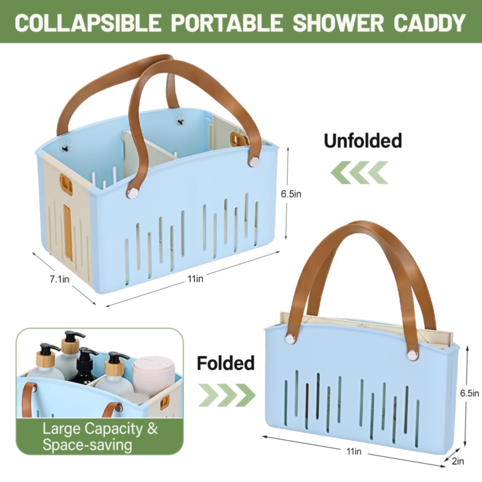 Cotton Woven Basket with PU Leather Handle, Clothes Toys Candy Gifts Cotton Rope Organizer, Living Room Basket Bathroom Shower Storage Laundry Basket, Dog Cat Bed, Fall Basket, 11.02x8.66x4.33 11.02