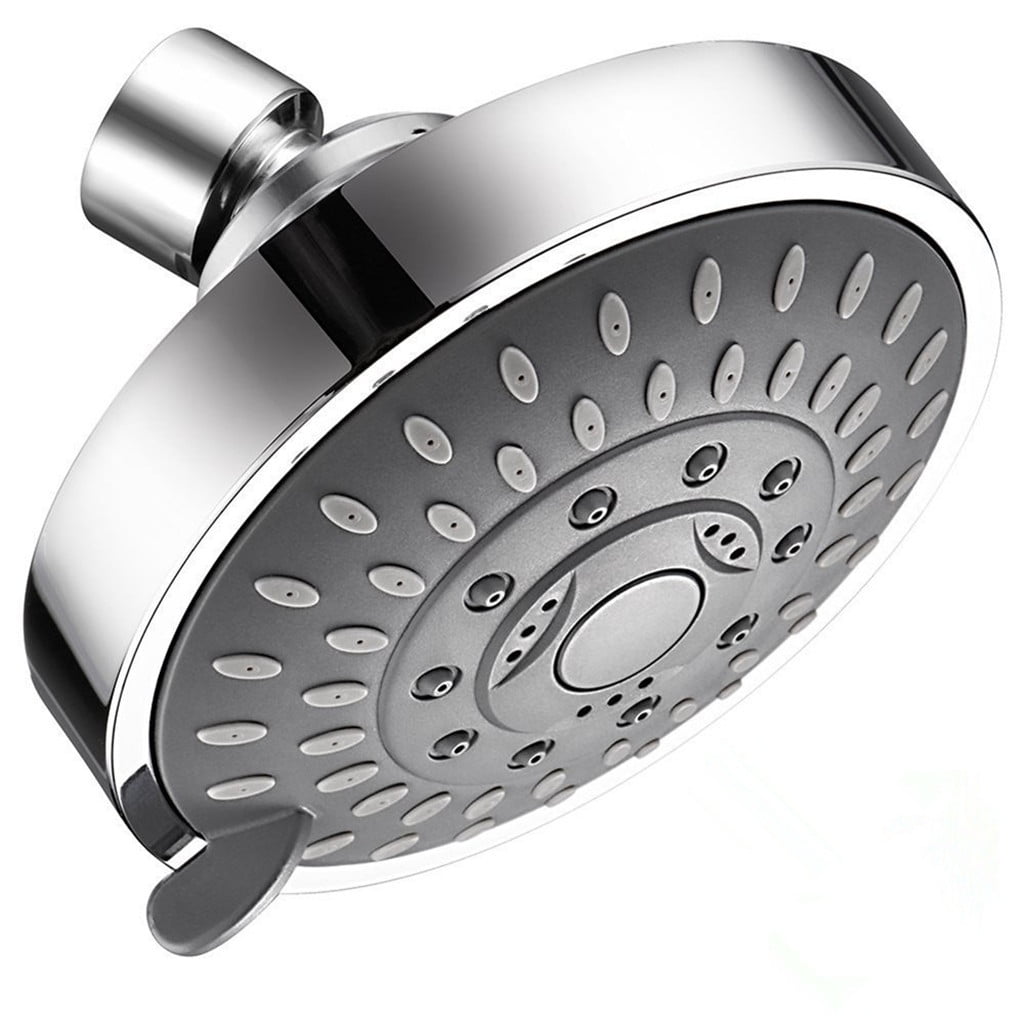 High Pressure Shower Head, Heavy Duty High Flow Pressure Rain, Fixed Showerhead 5-Setting with Bathroom Showerhead with Adjustable Brass Ball Joint, 1 Pcs, 4x3.25 4