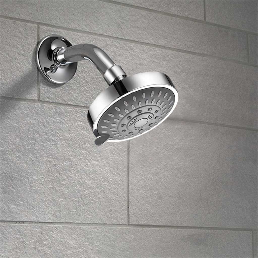 High Pressure Shower Head, Heavy Duty High Flow Pressure Rain, Fixed Showerhead 5-Setting with Bathroom Showerhead with Adjustable Brass Ball Joint, 1 Pcs, 4x3.25 4