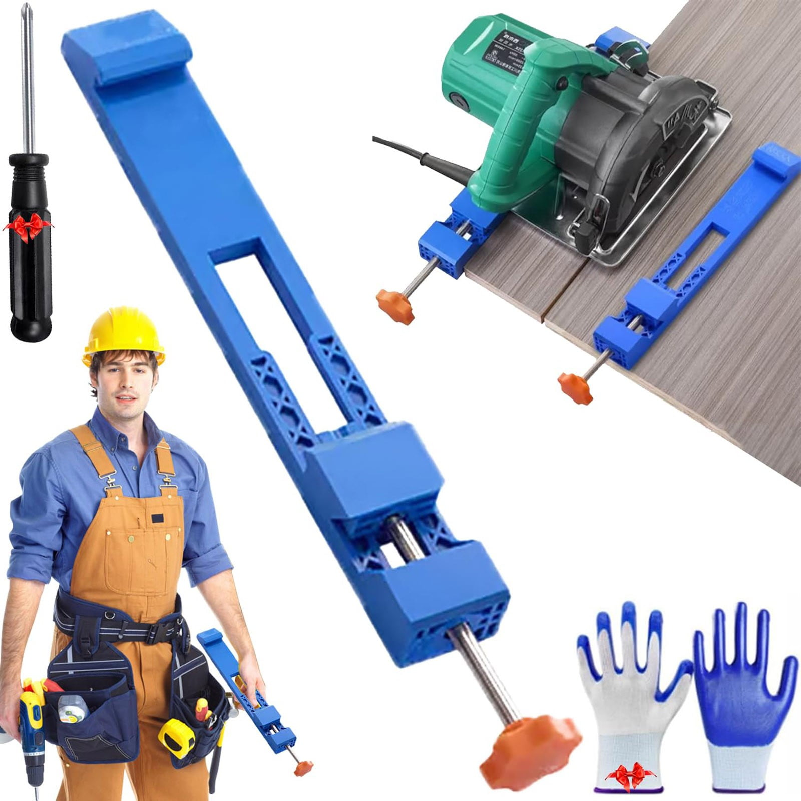 Adjustable Cutting Machine Base Guide, Electric Circular Saw Milling Positioning Clamp, Precision Wood Cutting Guide Cutting Machine Base Guide for Cutting and Milling Tasks, 1.57x11.61 11.61