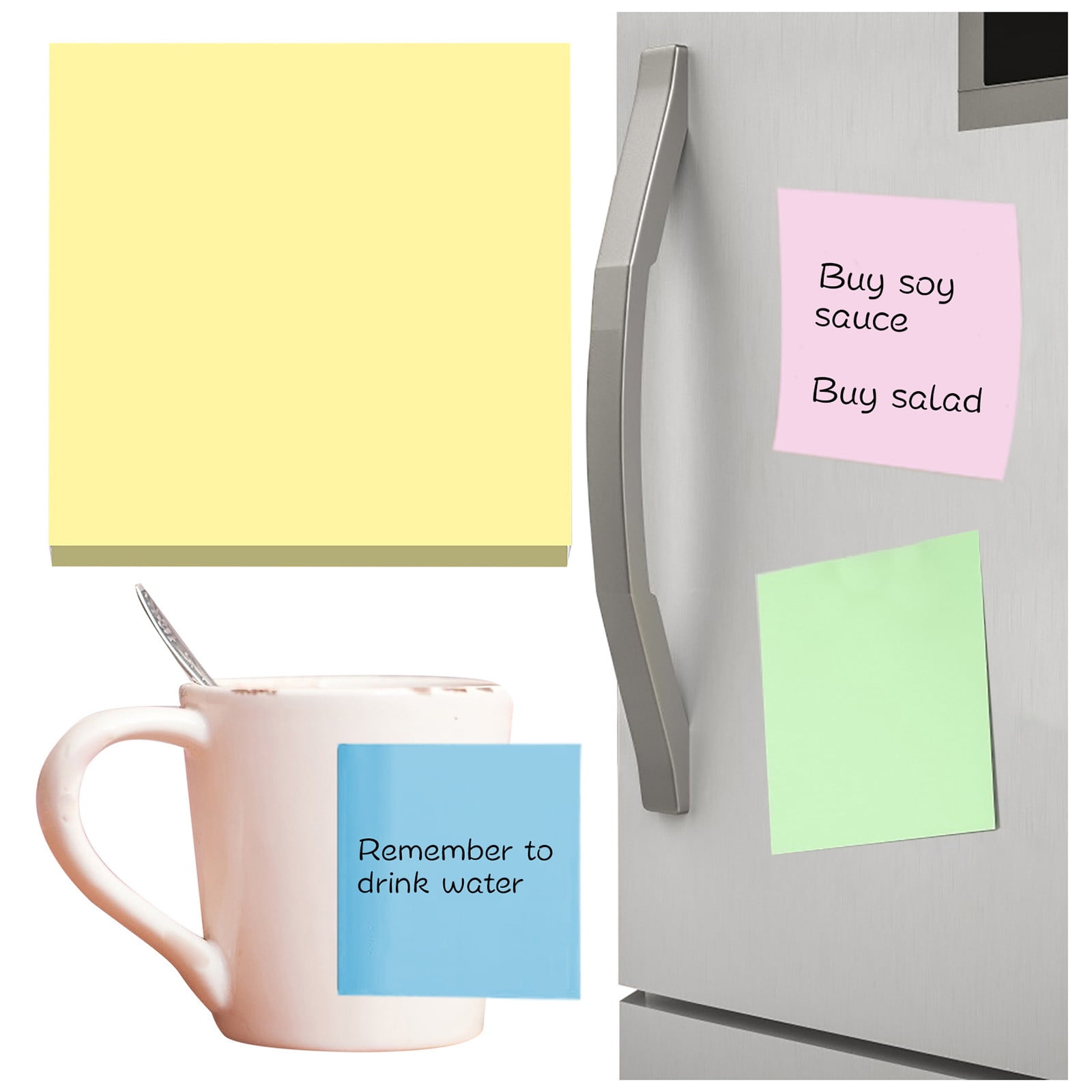 1 Pack Premium Multi-Use Sticky Notes 3x3 in Post Bright Stickies Colorful Super Sticking Power Memo Pads, Strong Adhesive, 100 Sheets/pad, Super Sticking Power Memo Pads(light blue,3x3