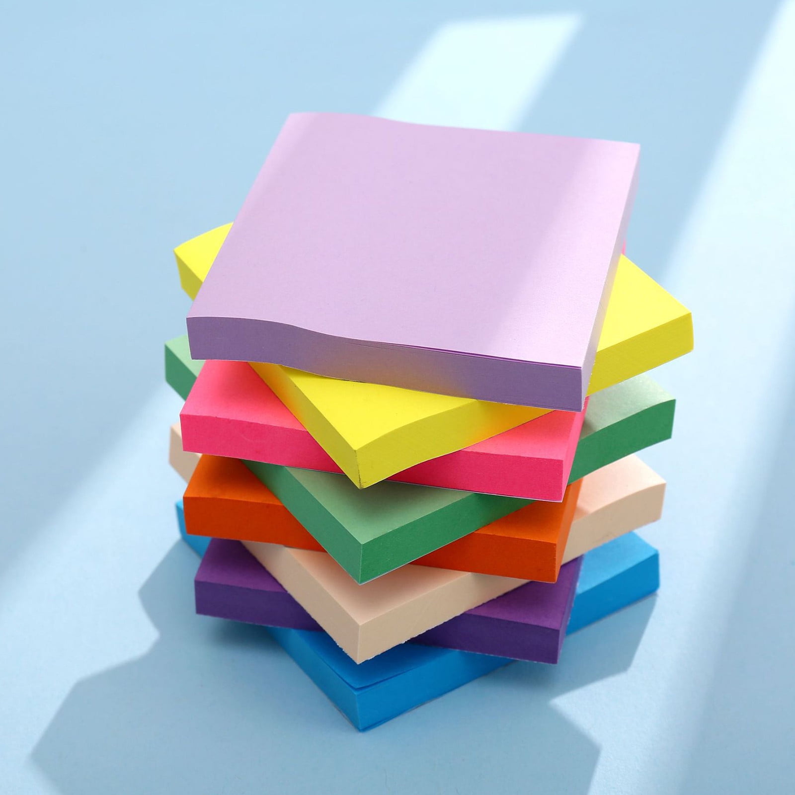 1 Pack Premium Multi-Use Sticky Notes 3x3 in Post Bright Stickies Colorful Super Sticking Power Memo Pads, Strong Adhesive, 100 Sheets/pad, Super Sticking Power Memo Pads(light blue,3x3