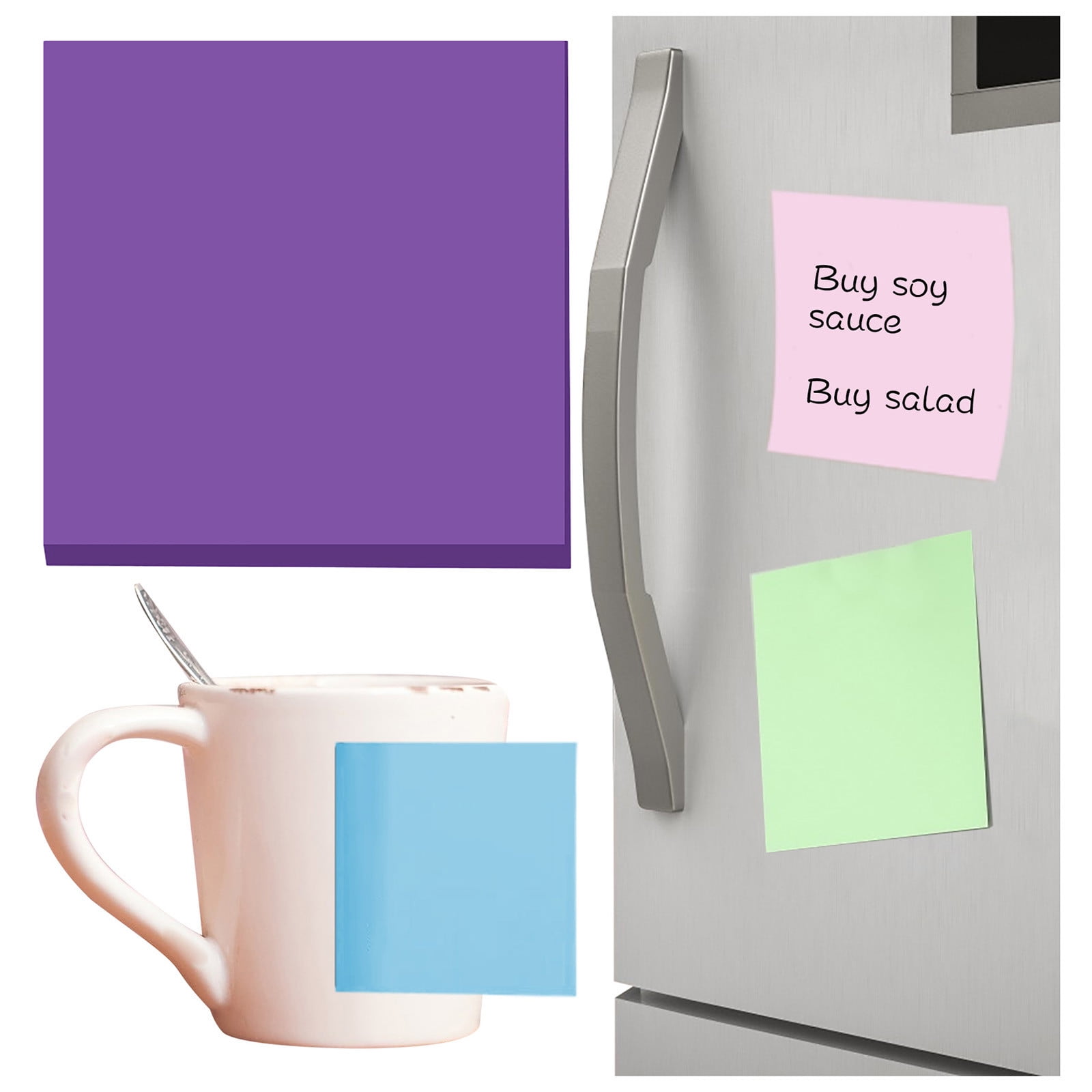 1 Pack Premium Multi-Use Sticky Notes 3x3 in Post Bright Stickies Colorful Super Sticking Power Memo Pads, Strong Adhesive, 100 Sheets/pad, Super Sticking Power Memo Pads(light blue,3x3