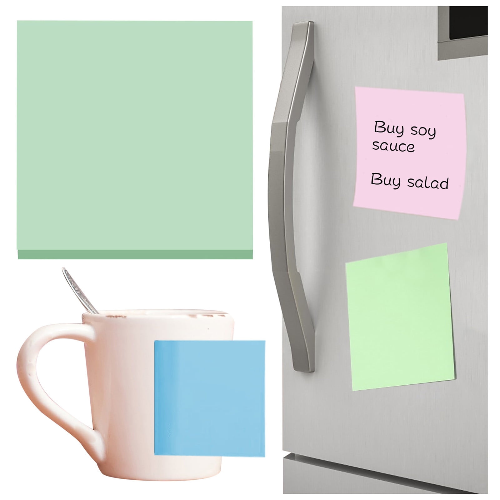 1 Pack Premium Multi-Use Sticky Notes 3x3 in Post Bright Stickies Colorful Super Sticking Power Memo Pads, Strong Adhesive, 100 Sheets/pad, Super Sticking Power Memo Pads(light blue,3x3