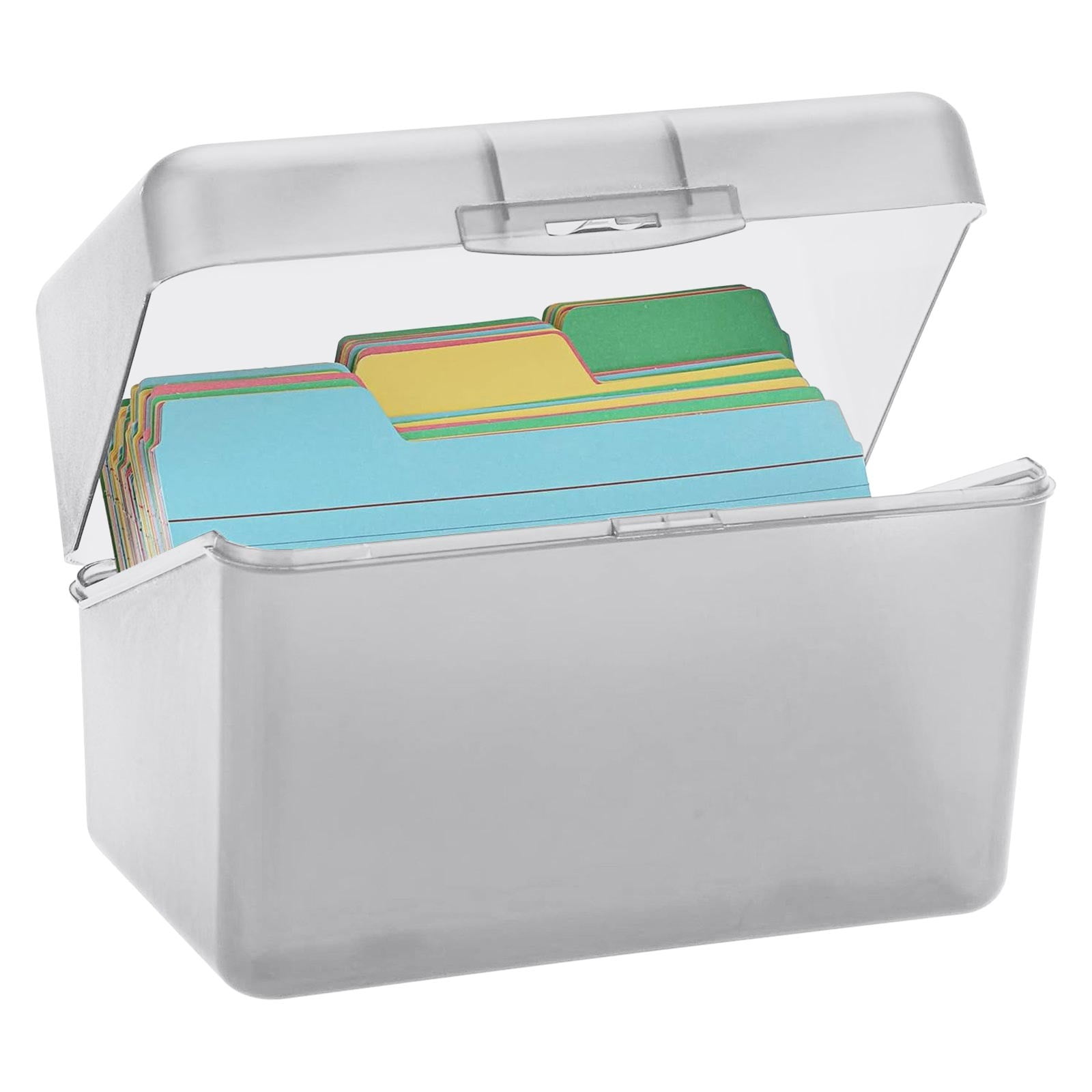 1Pc Index Card Holder,Index Card File with Flip Top,Plastic Card Holders,Note Flash Card Organizer Case,Index Card Holder,Photo Boxes Storage,Notecard Recipe,Holds Ideal for Filing Cards(Red) White - Image 2