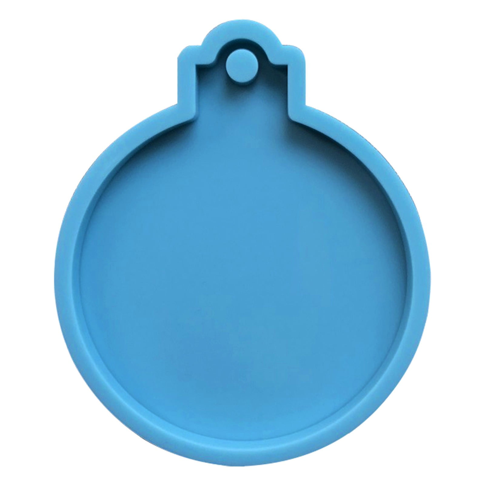 Christmas Ornaments Resin Molds, 1 Pcs Round Resin Ornaments Molds, Epoxy Pendant Casting Molds, Silicone Resin Molds for DIY Crafts Making Holiday Xmas Home Decor, 2.7 Inches blue - Image 2