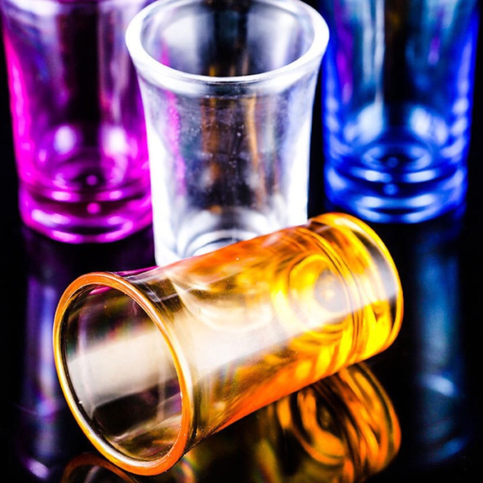 1 Pack Heavy Base Multicolor Shot Glasses Set, 1.2 oz Colorful Shot Bulk, Clear Shot Glass, Tequila Cups Small Glass, Shot Glasses for Whiskey, Tequila, Vodka, Spirits & Liquors(Blue,1.7x1.7x2.6