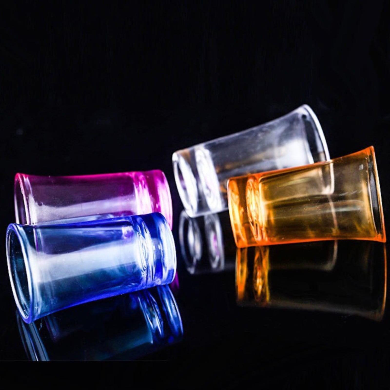 1 Pack Heavy Base Multicolor Shot Glasses Set, 1.2 oz Colorful Shot Bulk, Clear Shot Glass, Tequila Cups Small Glass, Shot Glasses for Whiskey, Tequila, Vodka, Spirits & Liquors(Blue,1.7x1.7x2.6